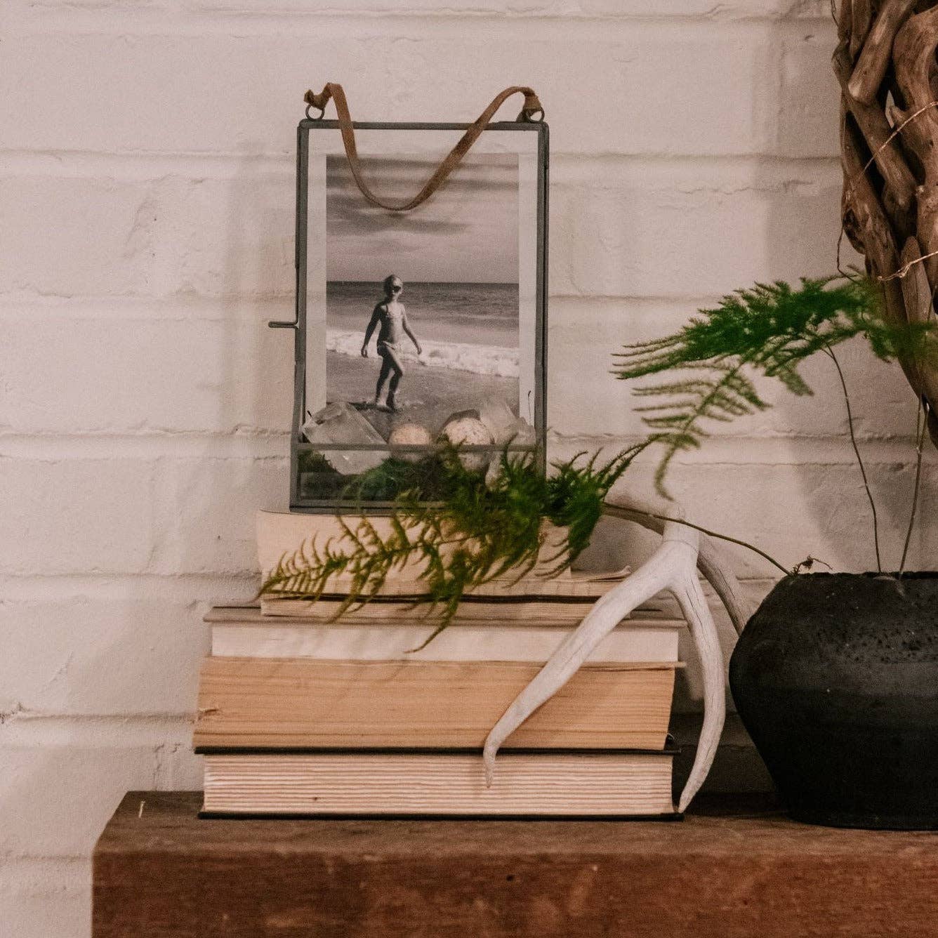 Hanging Glass and Zinc Memory Box