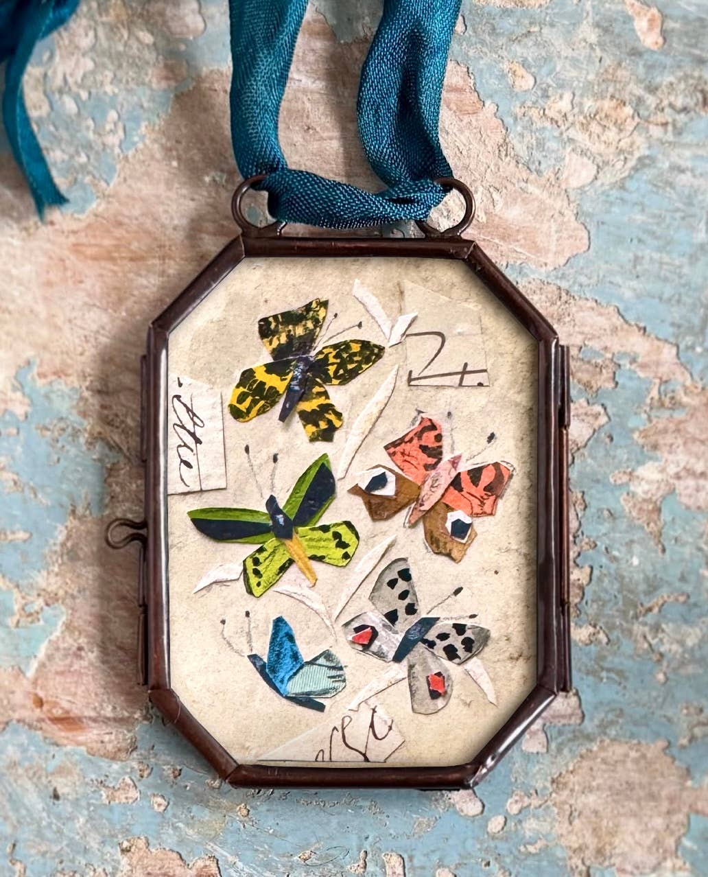 Butterfly Waltz ~ Handmade Lg. Art Locket Ornament