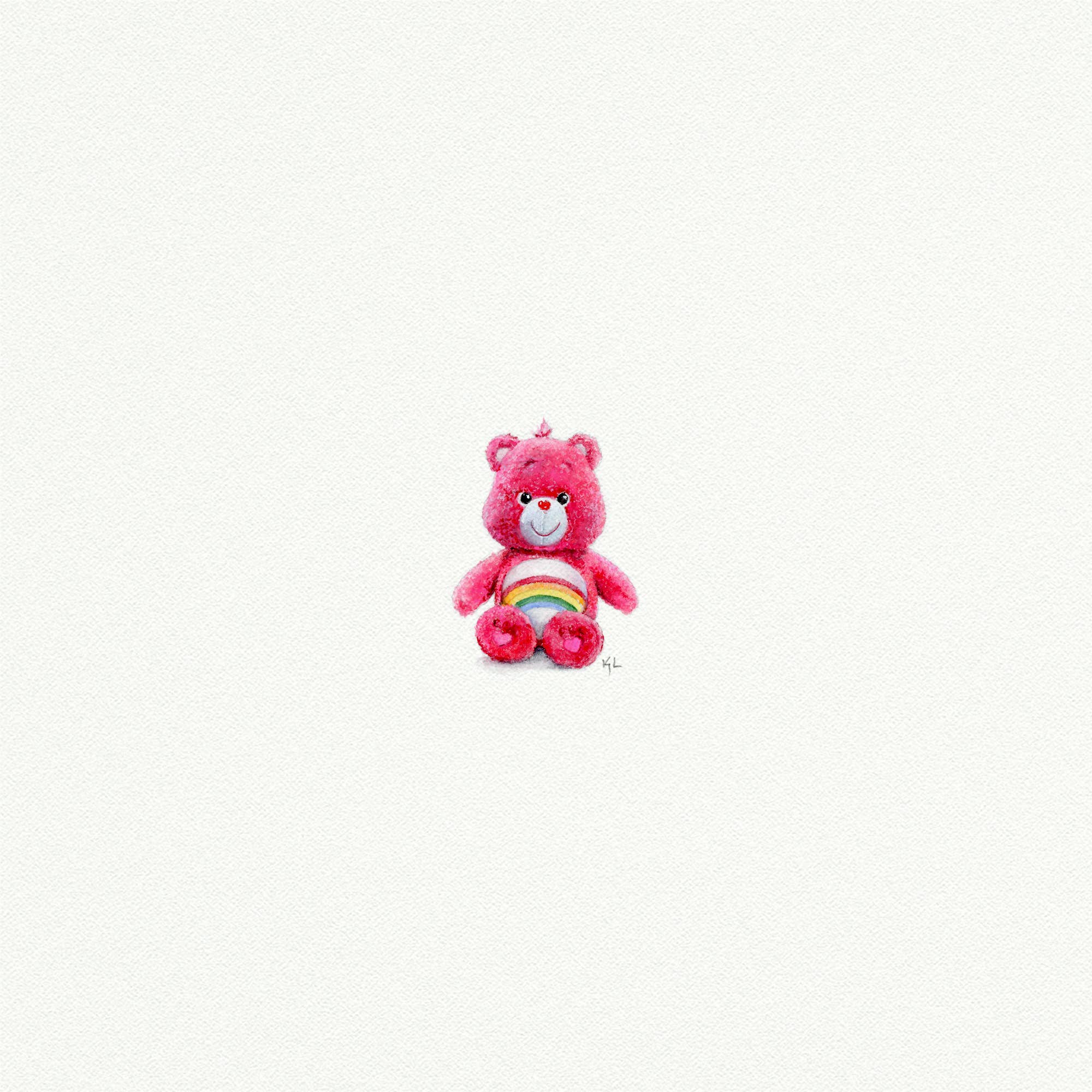 Care Bear Miniature Watercolor Painting - Art Print