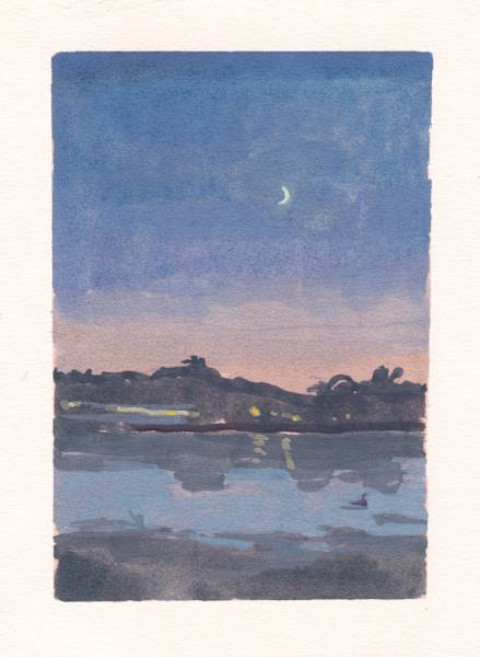 Dusk with crescent moon - August 27th