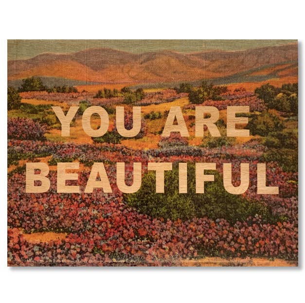 Wood Card Folding - You Are Beautiful