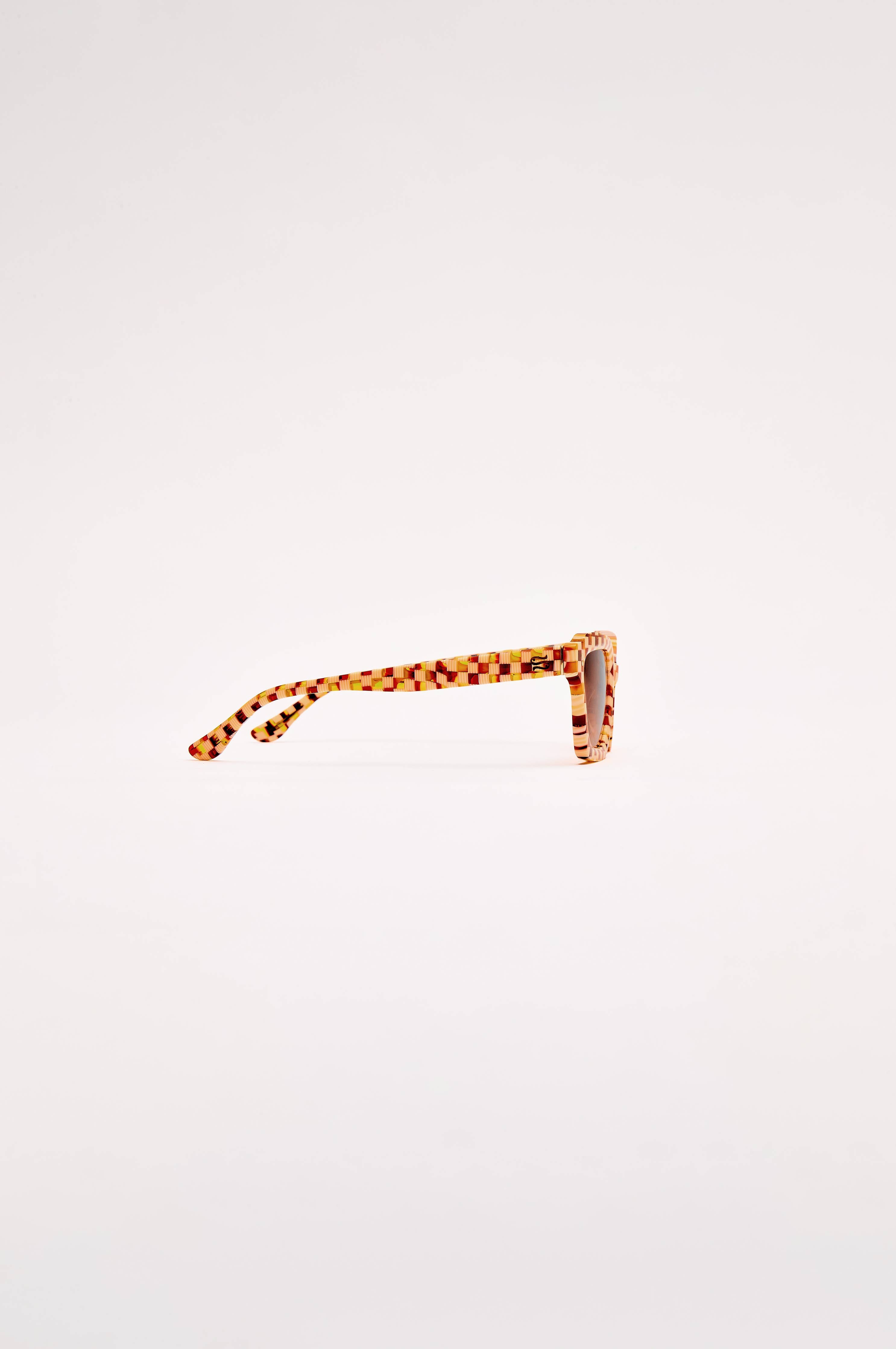 SARDINE - Demi - Toasted Moxie Checkered Square Sunglasses