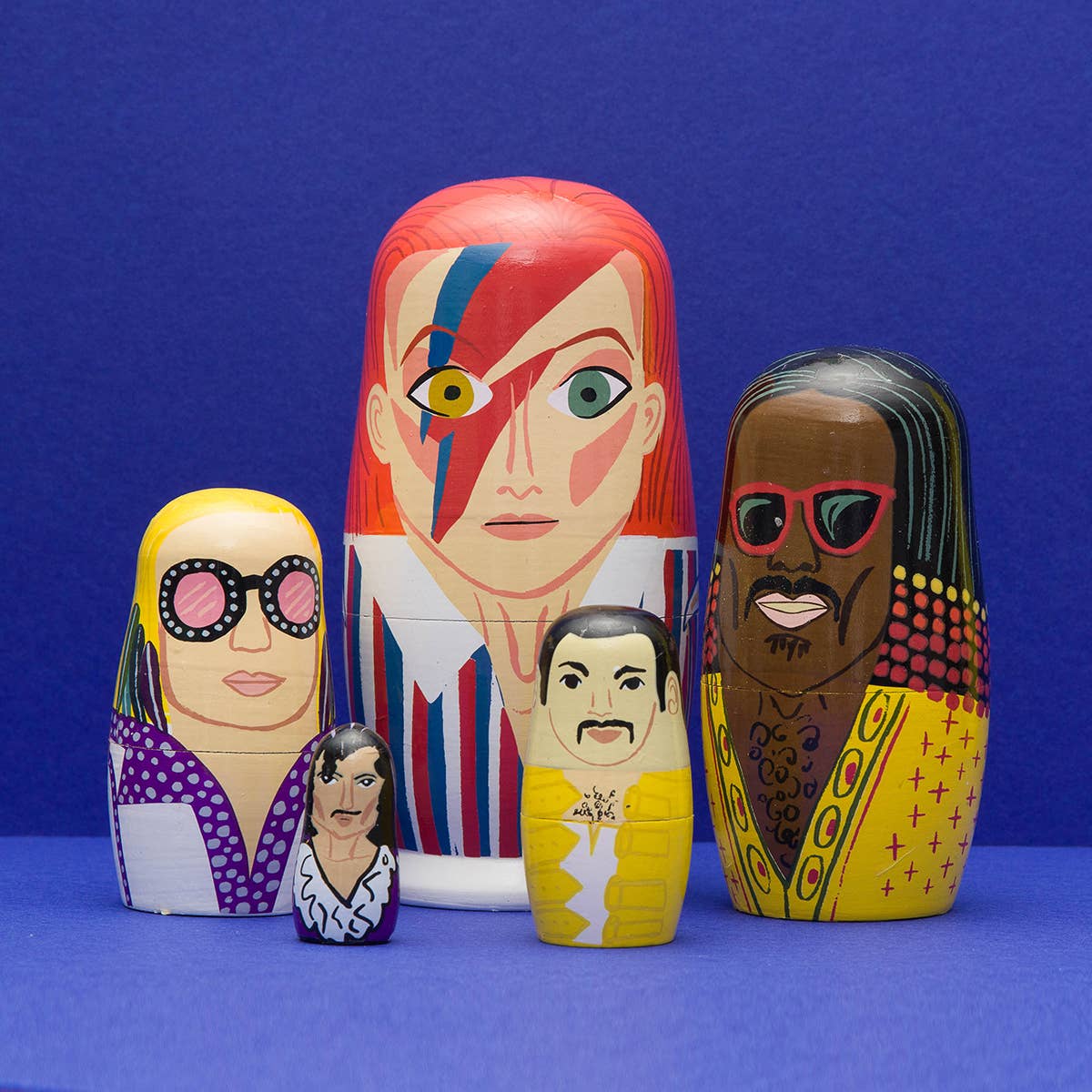 70's Men of Pop Wooden Nesting Doll Set