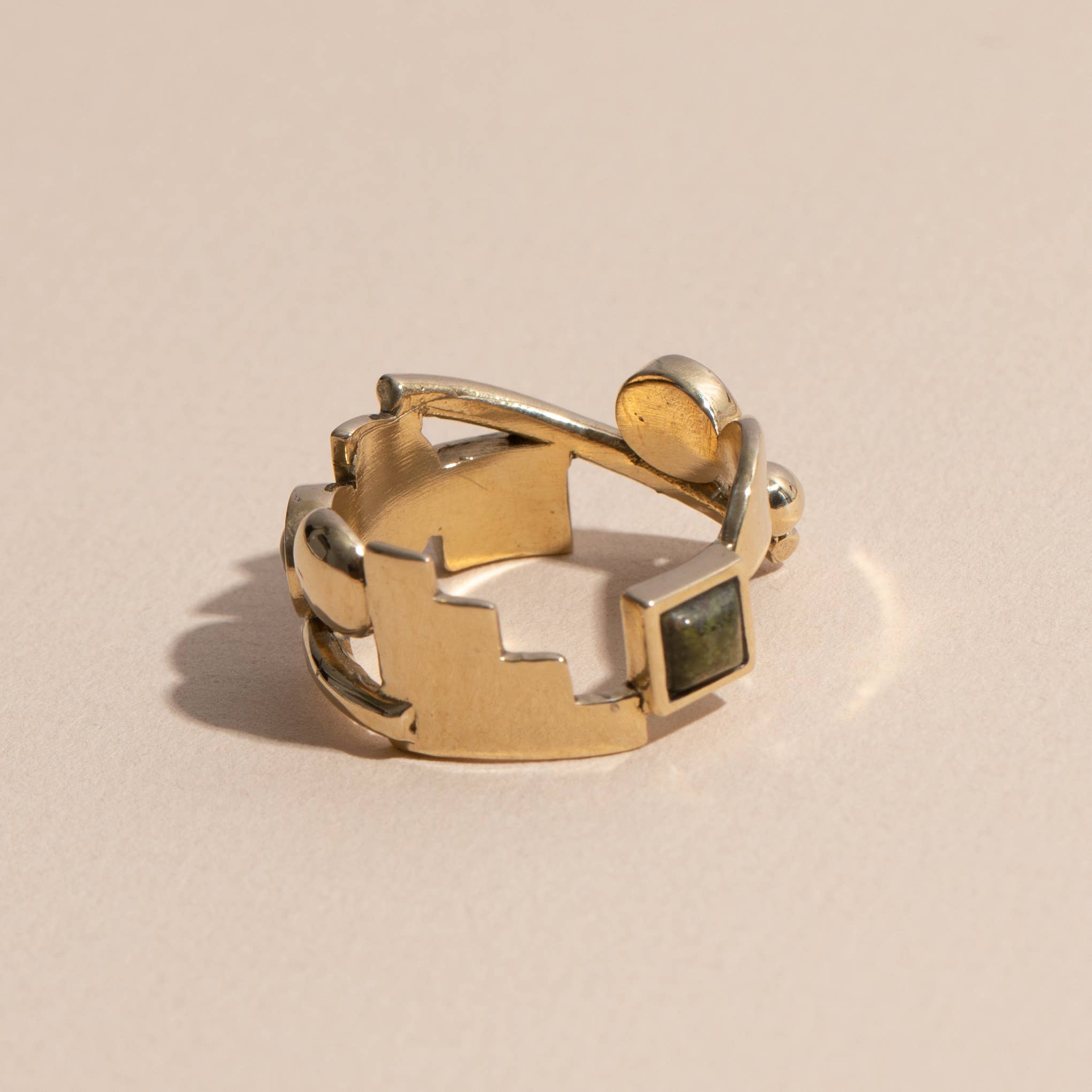 Geo Solid Brass Ring