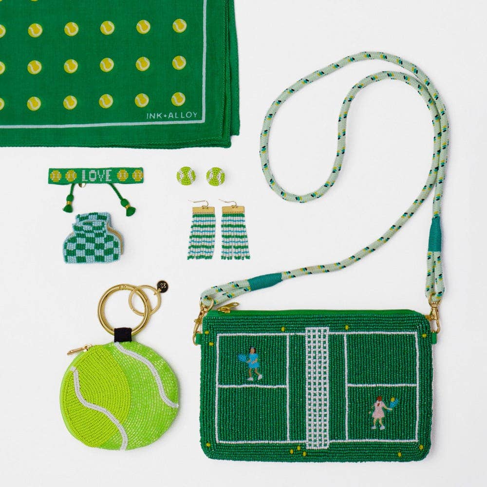 Gia Petite Multi-Color Checked Claw Kelly Green + Light Blue Check