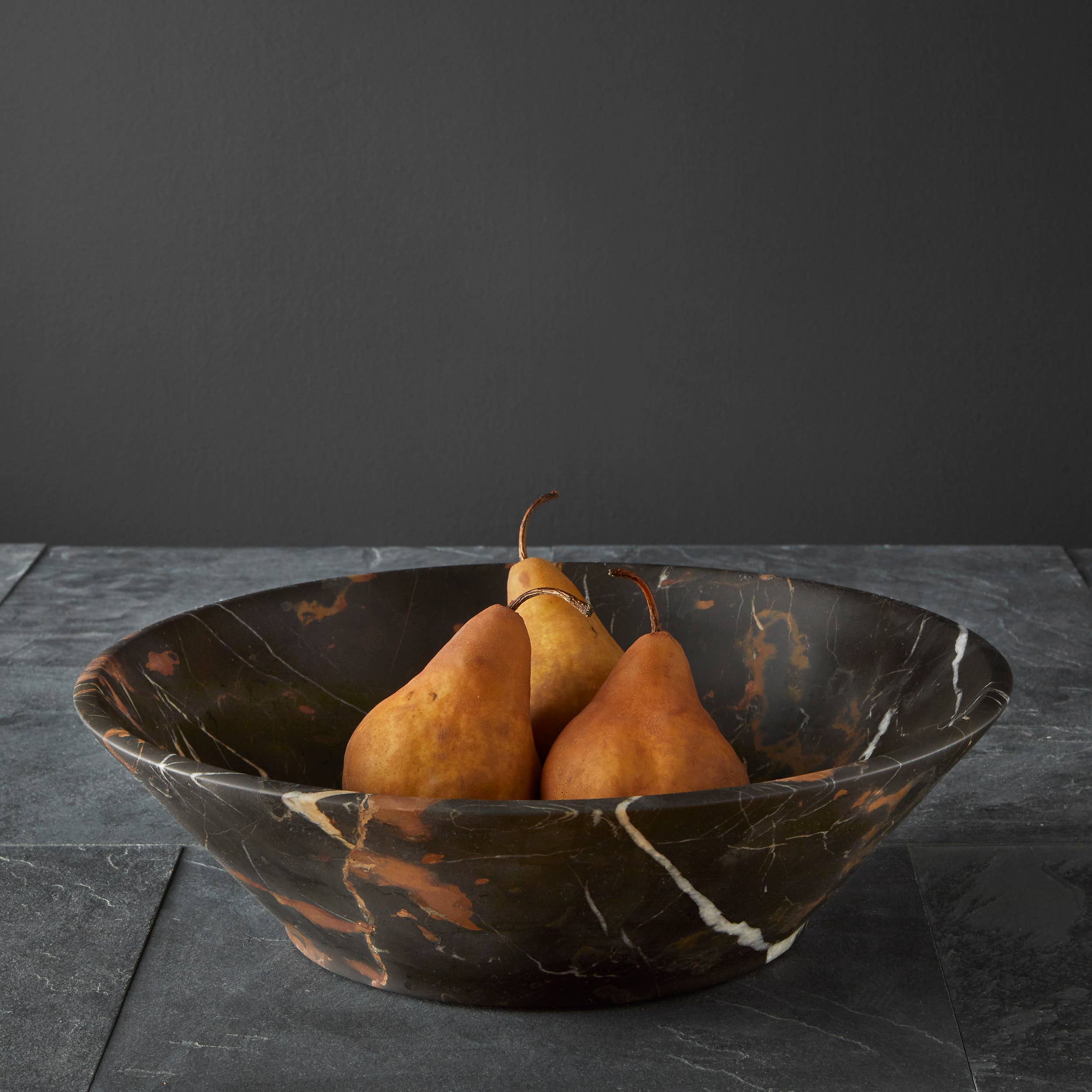 TIFFANY COLLECTION BLACK & GOLD MARBLE DECORATIVE BOWL