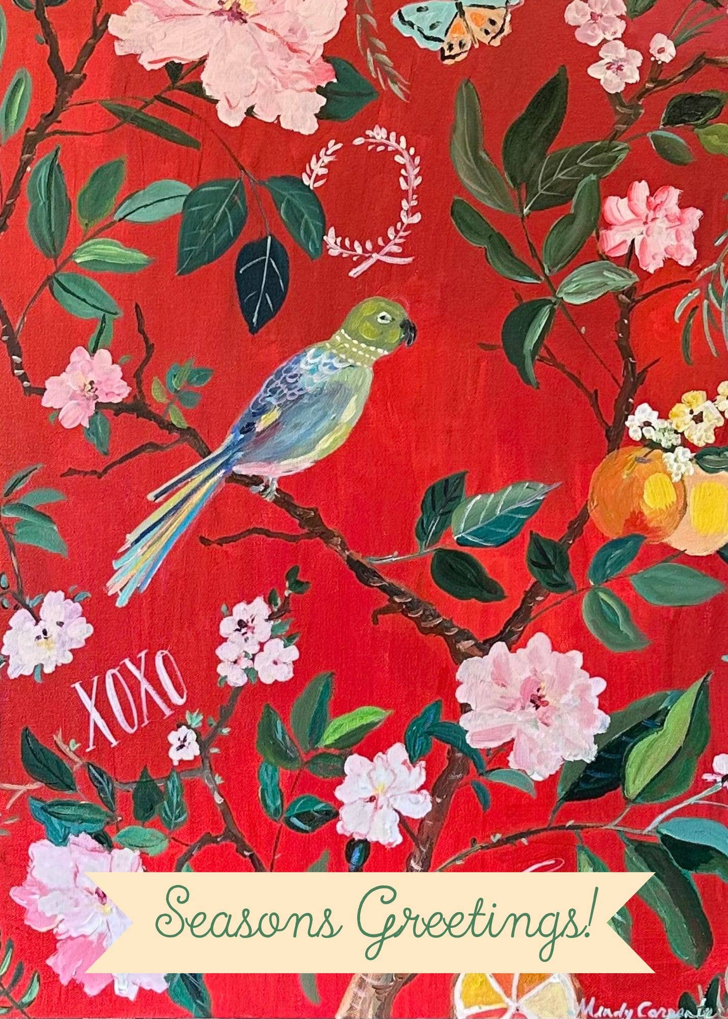 Seasons Greetings Chinoiserie Greeting Card