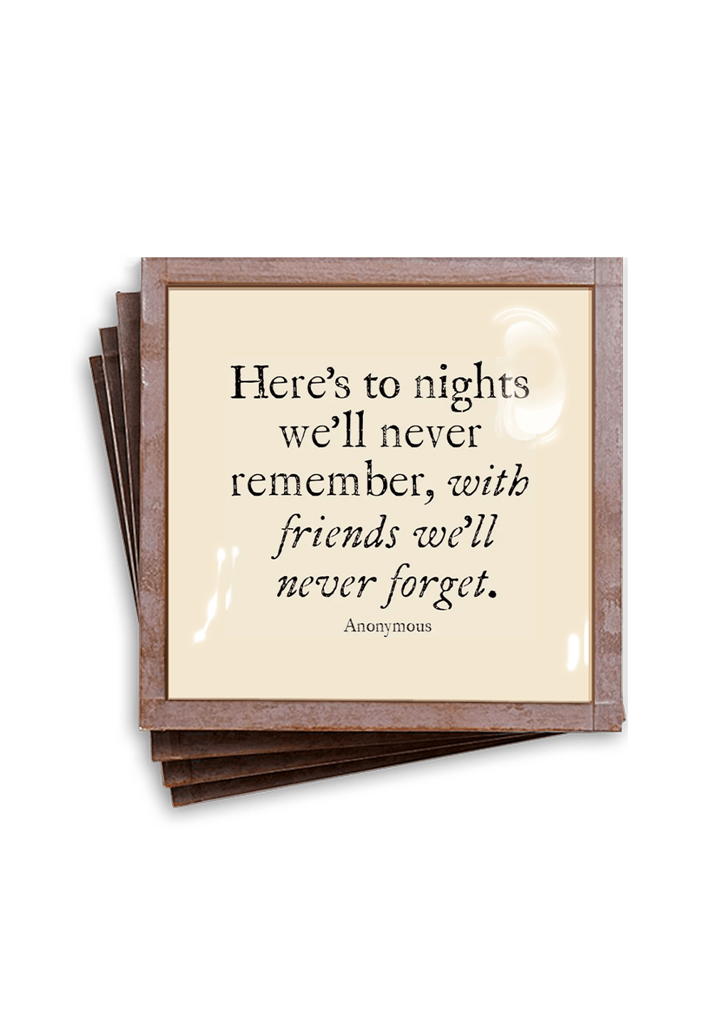 Here's to Nights Copper & Glass Coasters, Set of 4