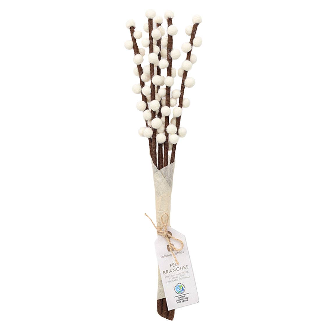 White Felt Branches Decorations | 5 Pack | Holiday Decor |