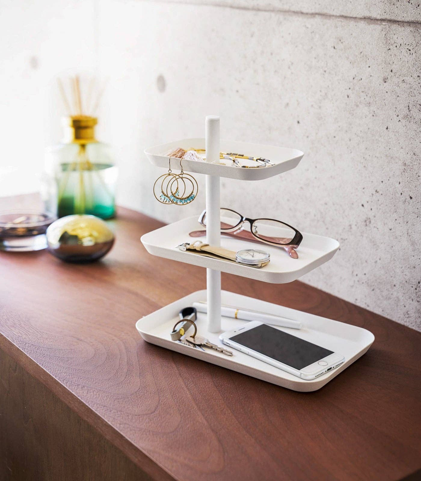 Tower Jewelry + Accessory Trays - Steel: White