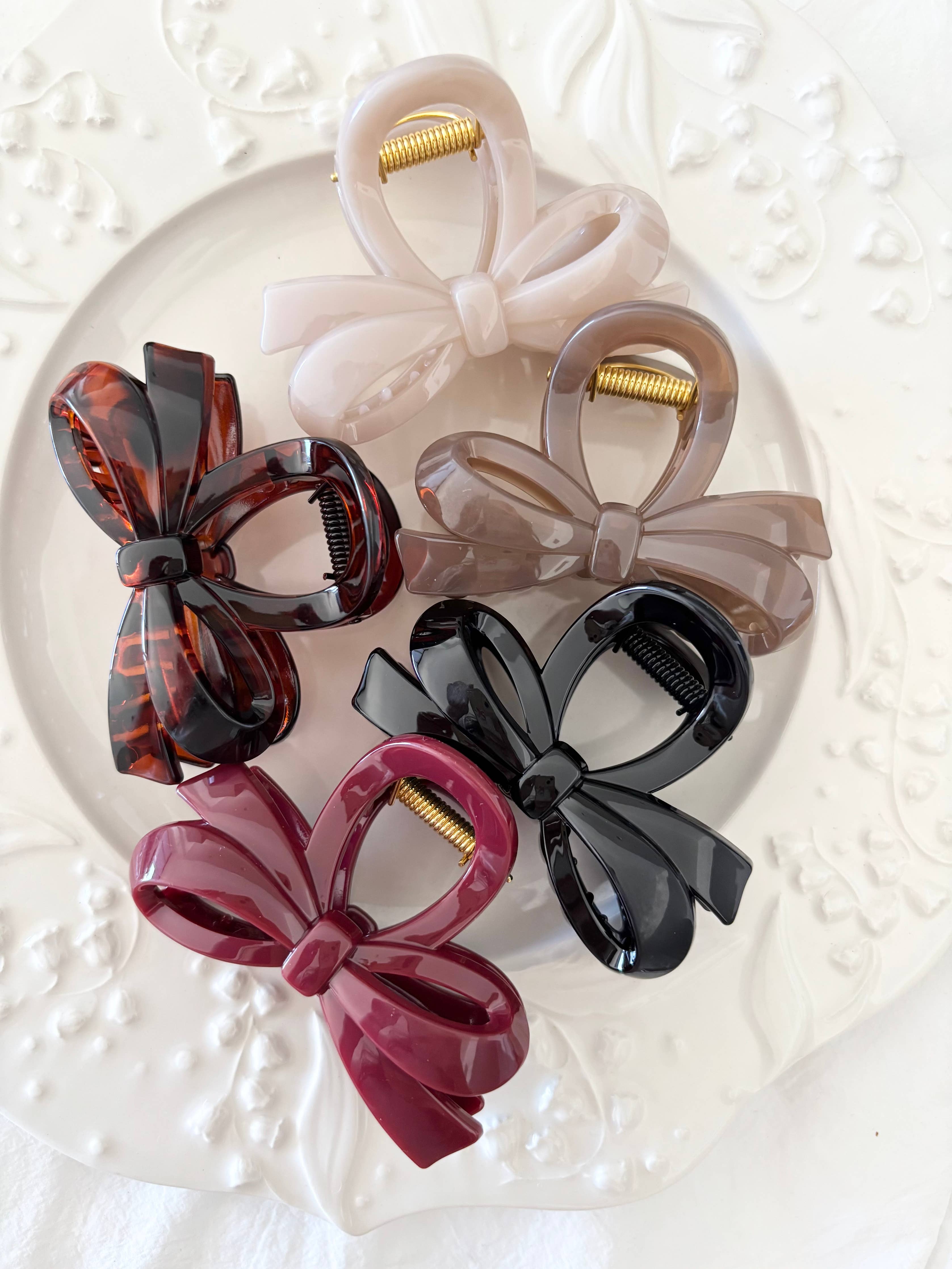 Assorted Fall Neutral Bow Hair Claws