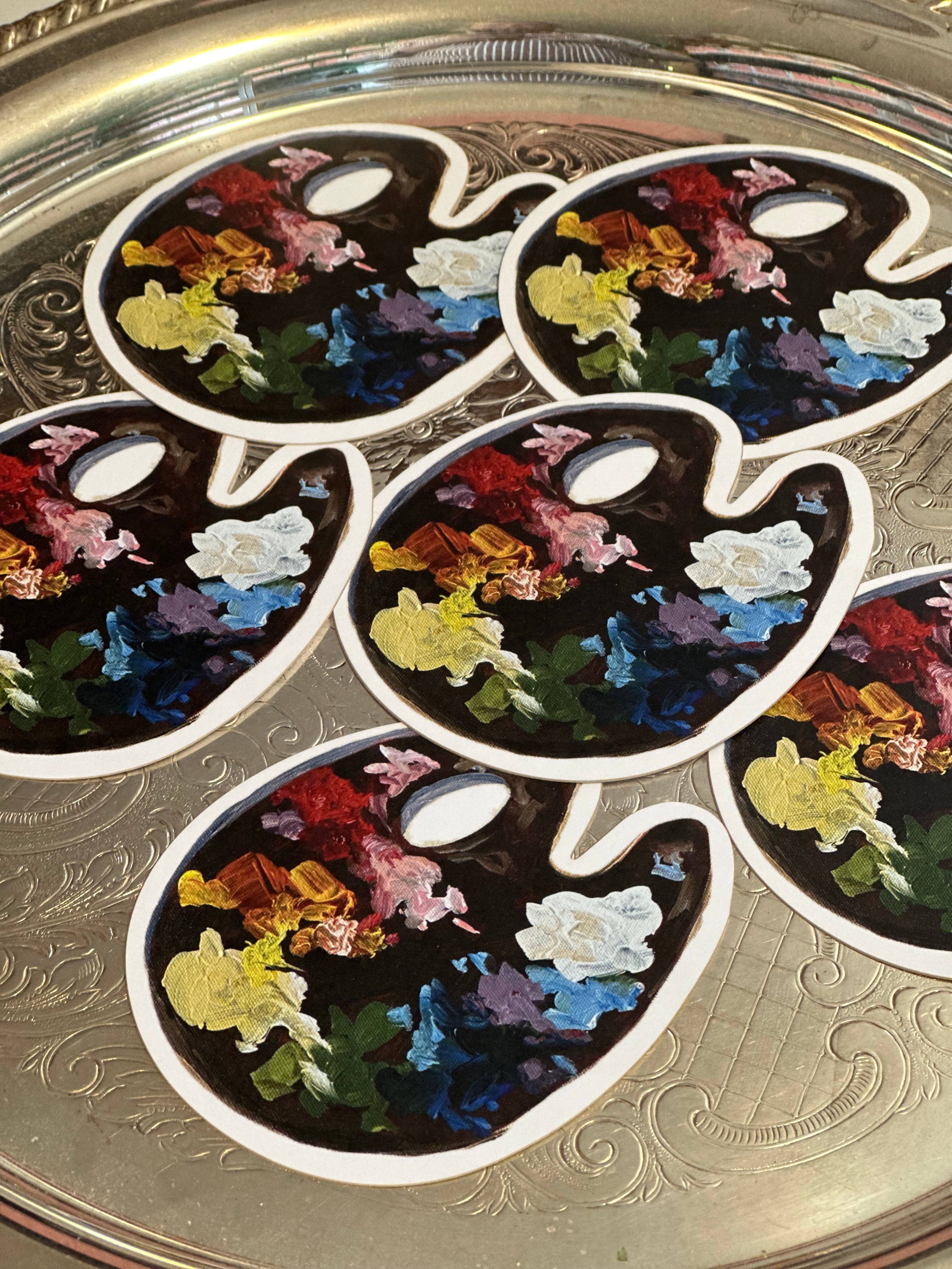 Paint Palette Fancy Die Cut Card
