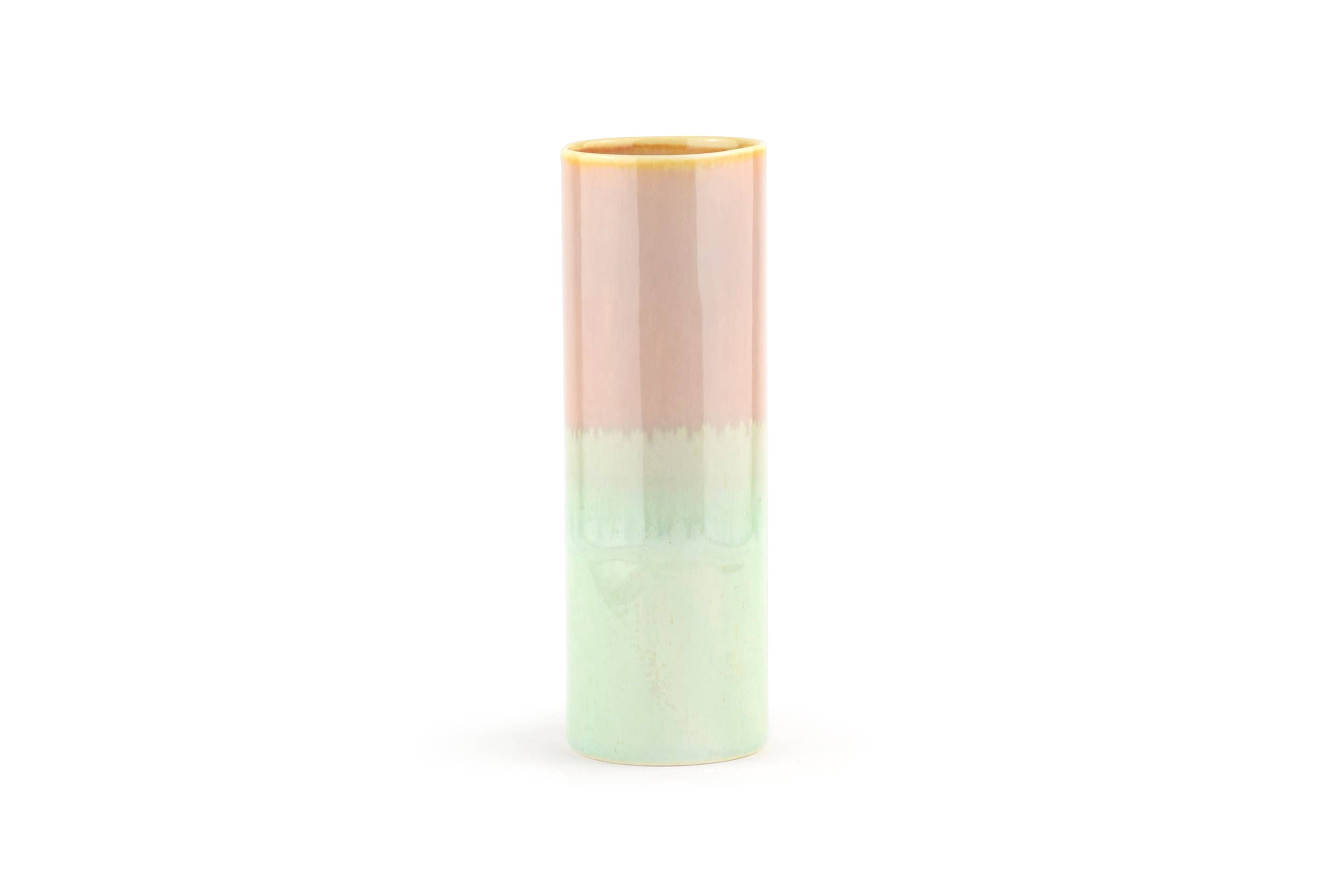 Peach Mint Cylinder Vase