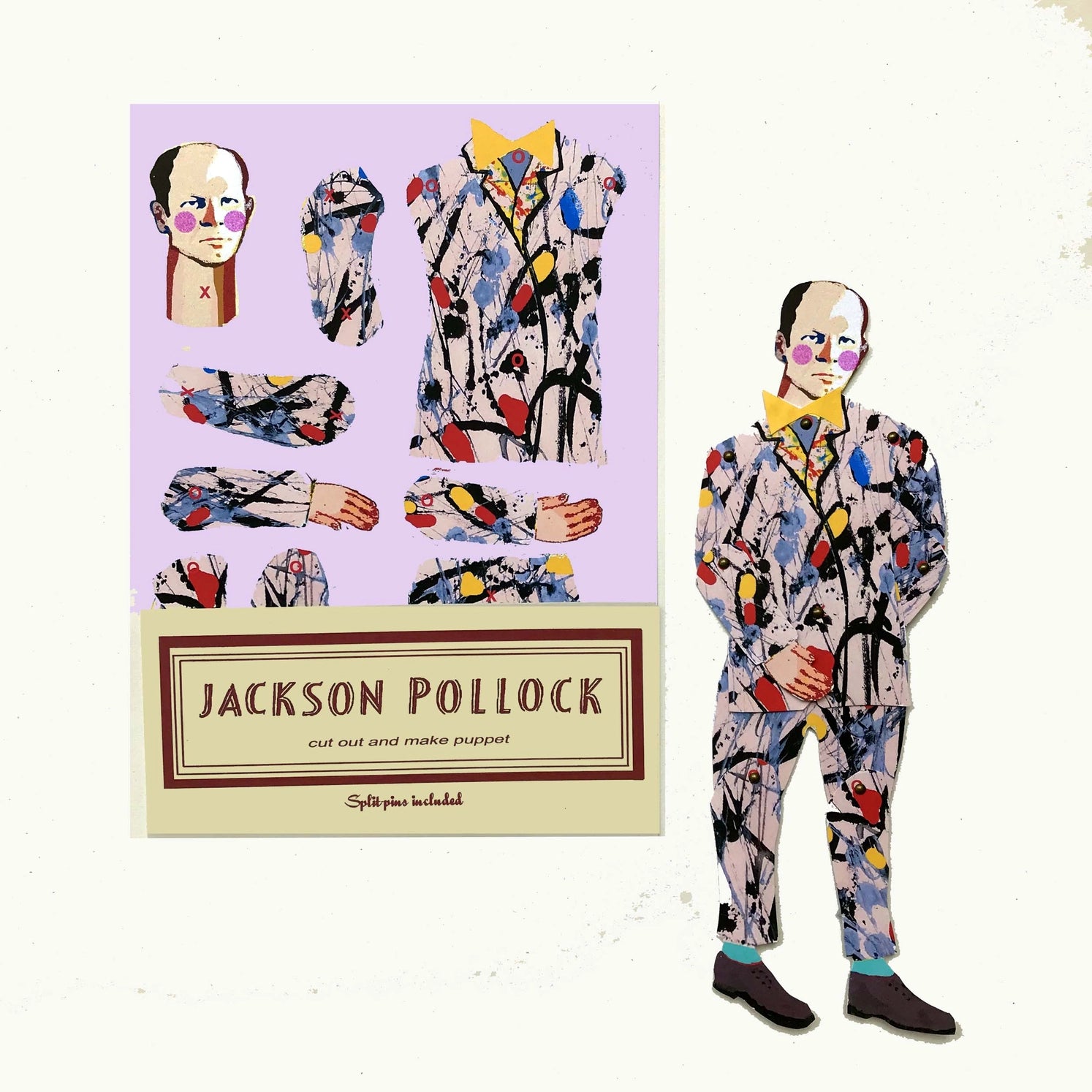 Jackson Pollock Cut + Make Paper Puppet