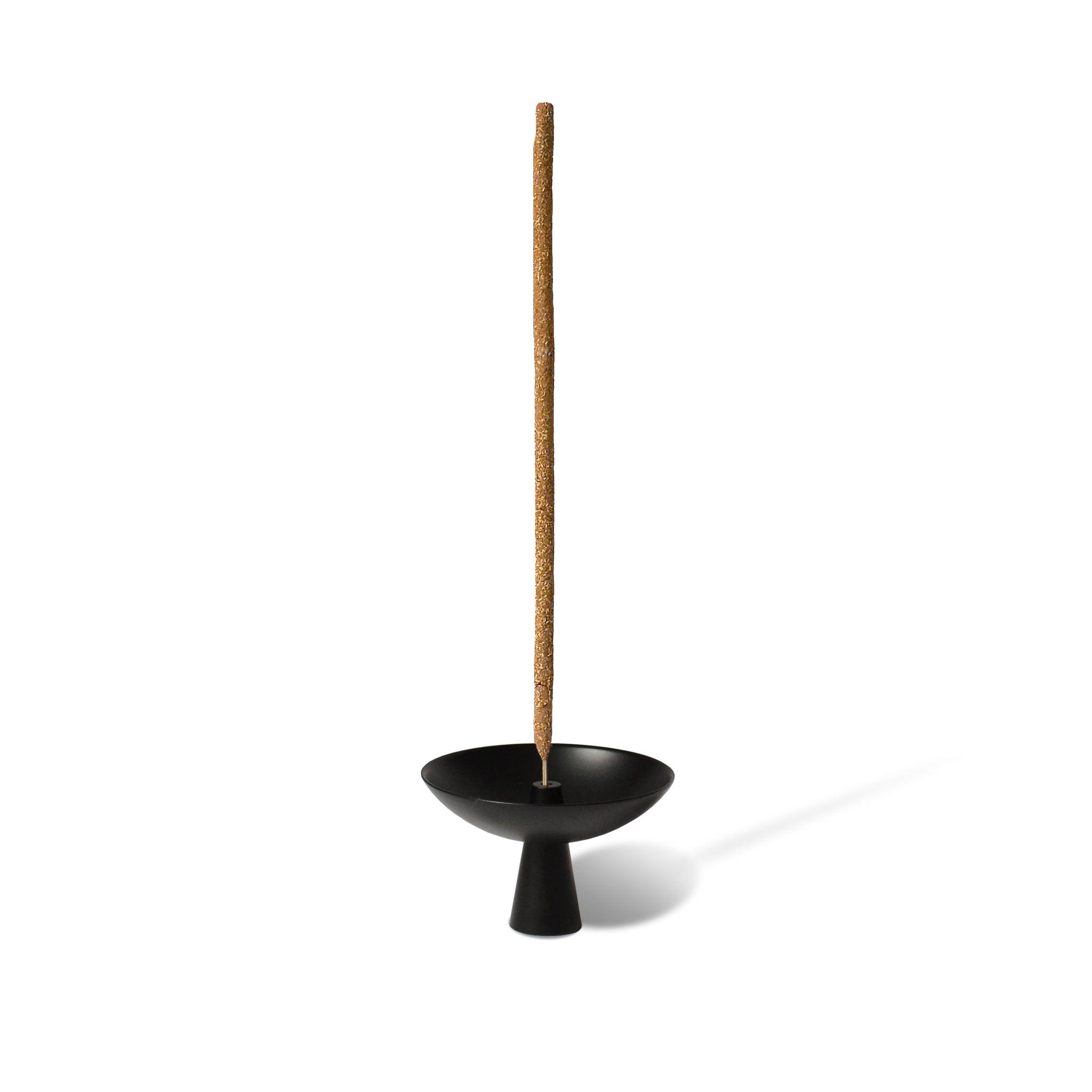 Handcrafted Black Brass Incense Holder with Ash Catcher