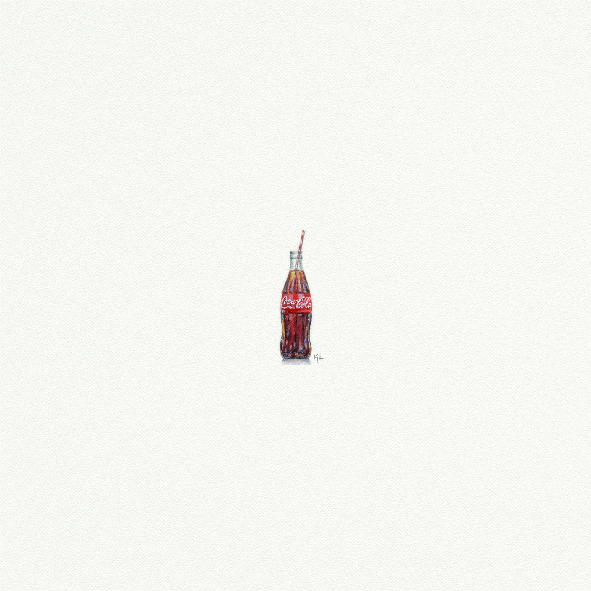 Coke Bottle Miniature Watercolor Painting - Art Print
