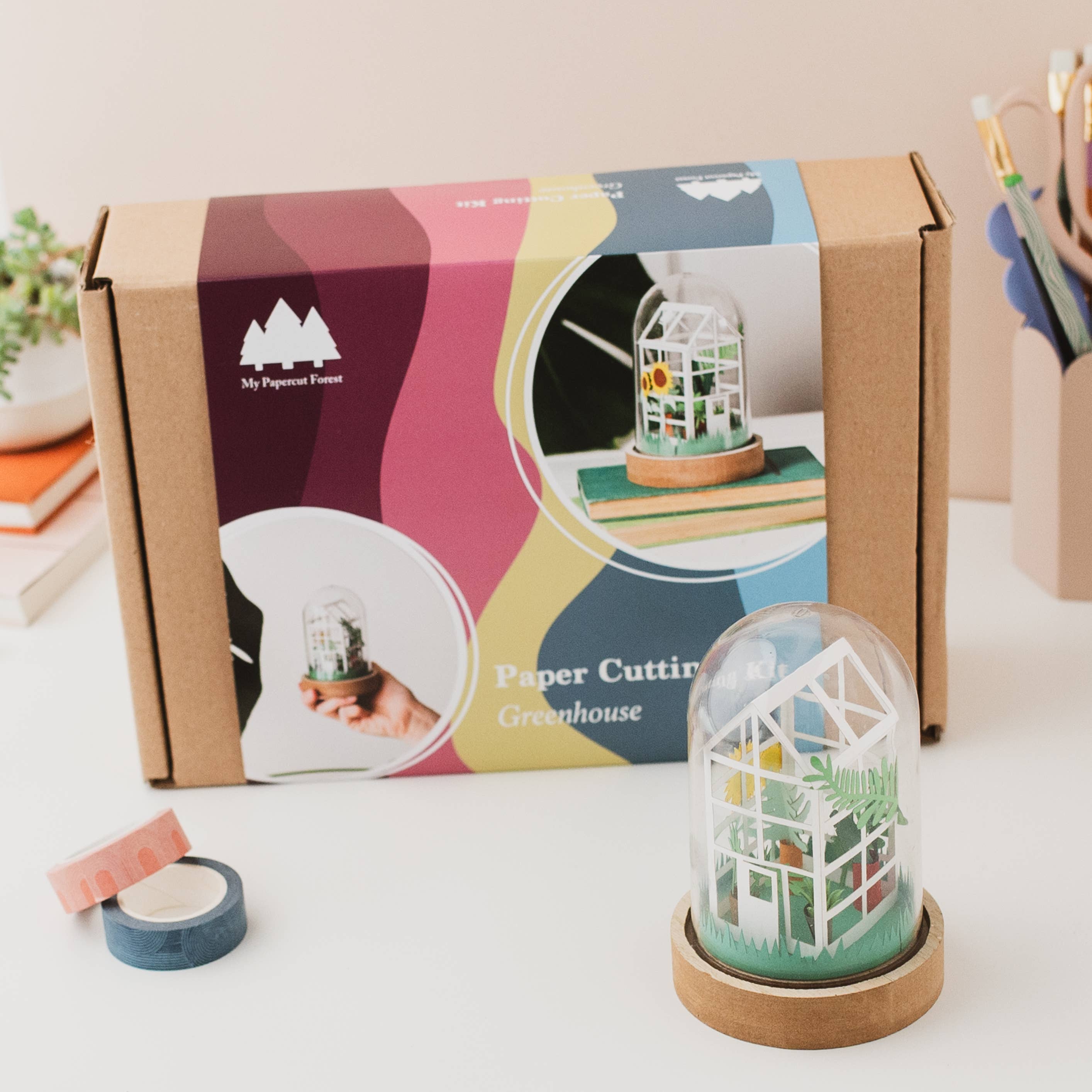 DIY paper greenhouse craft kit
