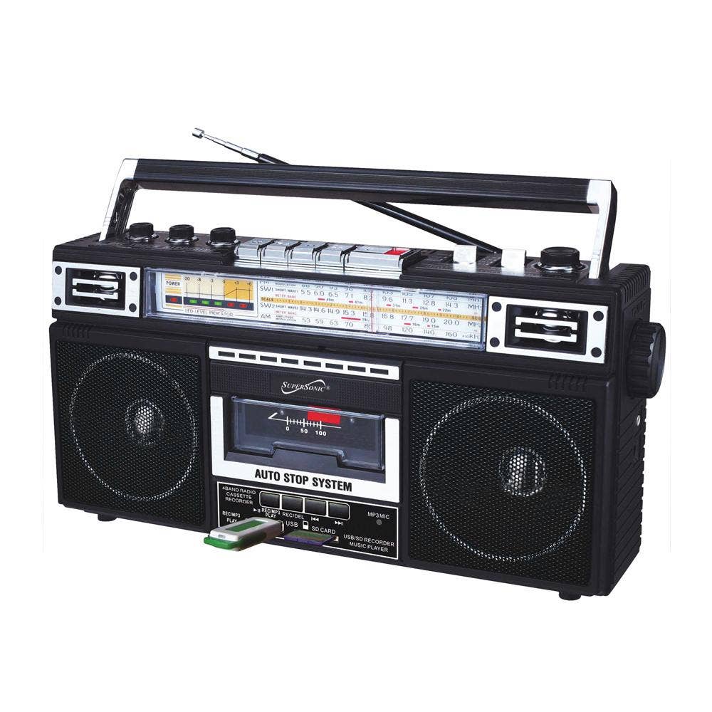 Supersonic 4 Band Bluetooth Radio & MP3 / Cassette Player