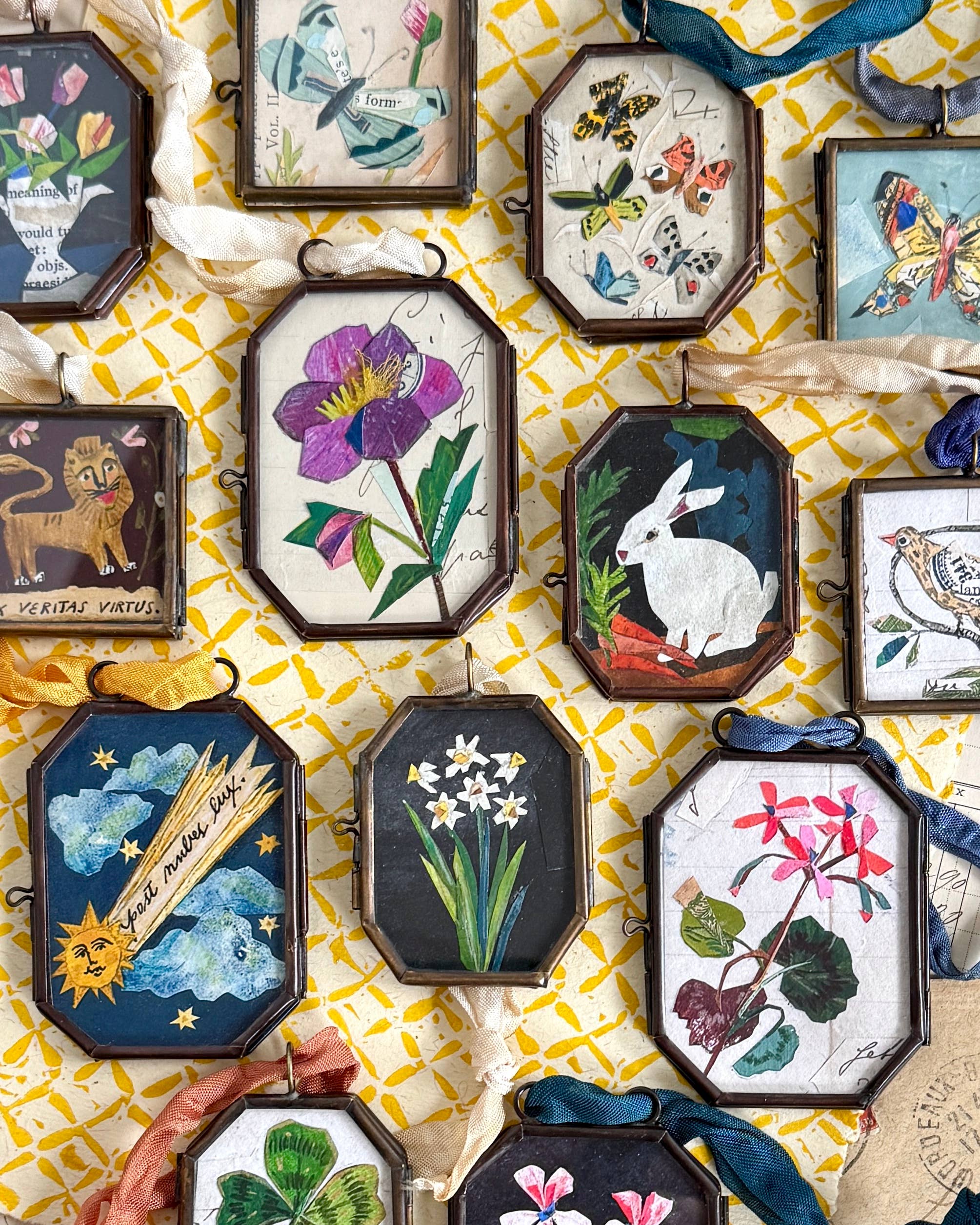 Butterfly Waltz ~ Handmade Art Locket Ornament