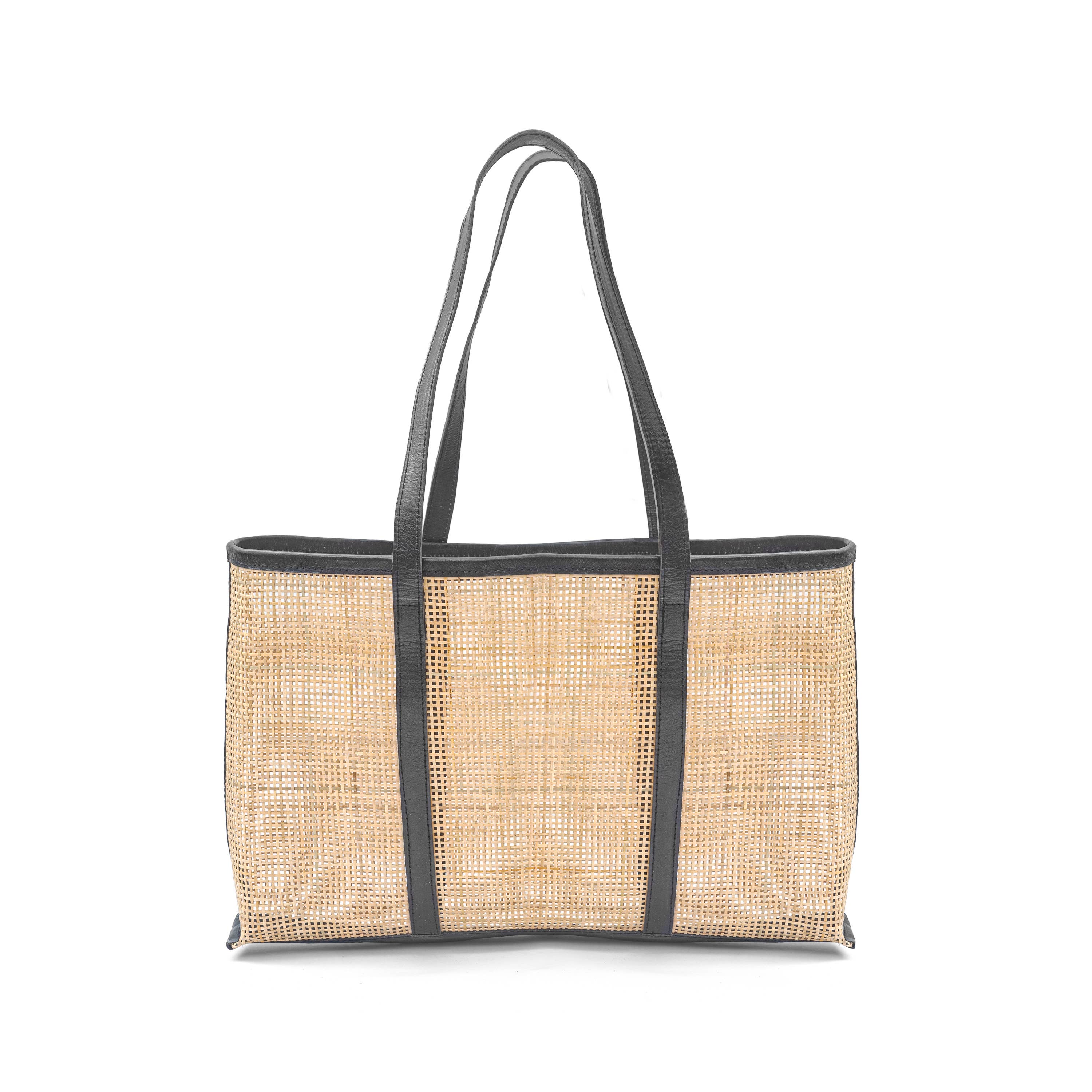 Everyday Carryall Rattan Leather Tote