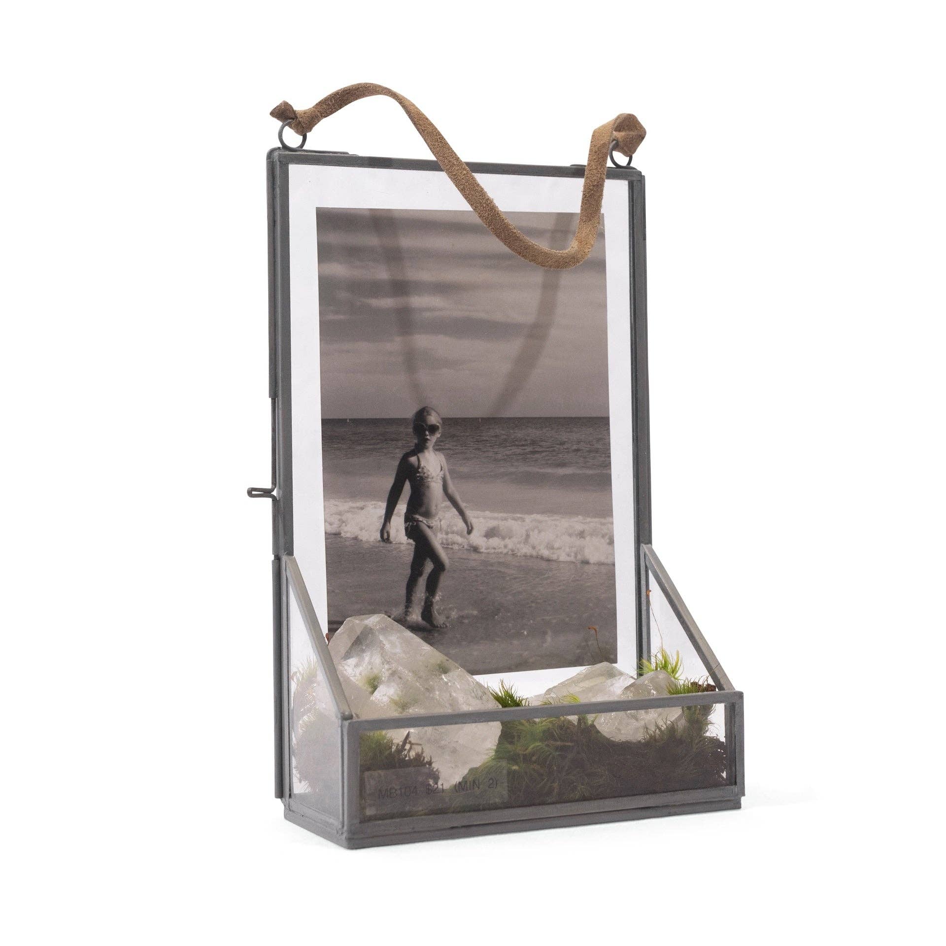 Hanging Glass and Zinc Memory Box