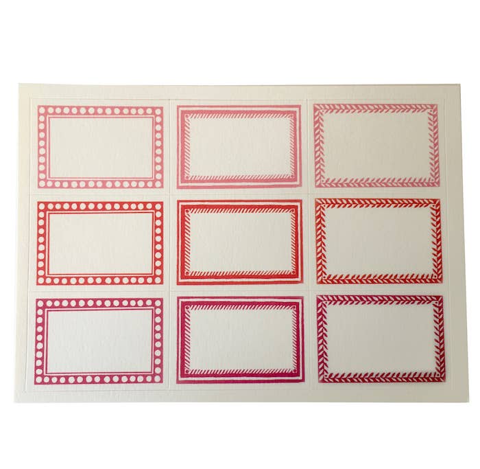 Packet of 18 Small Self-Adhesive Labels in Red