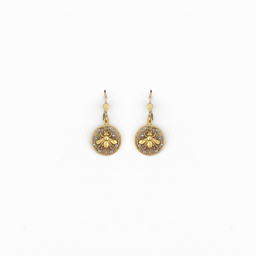 Honeycomb Bee Earring