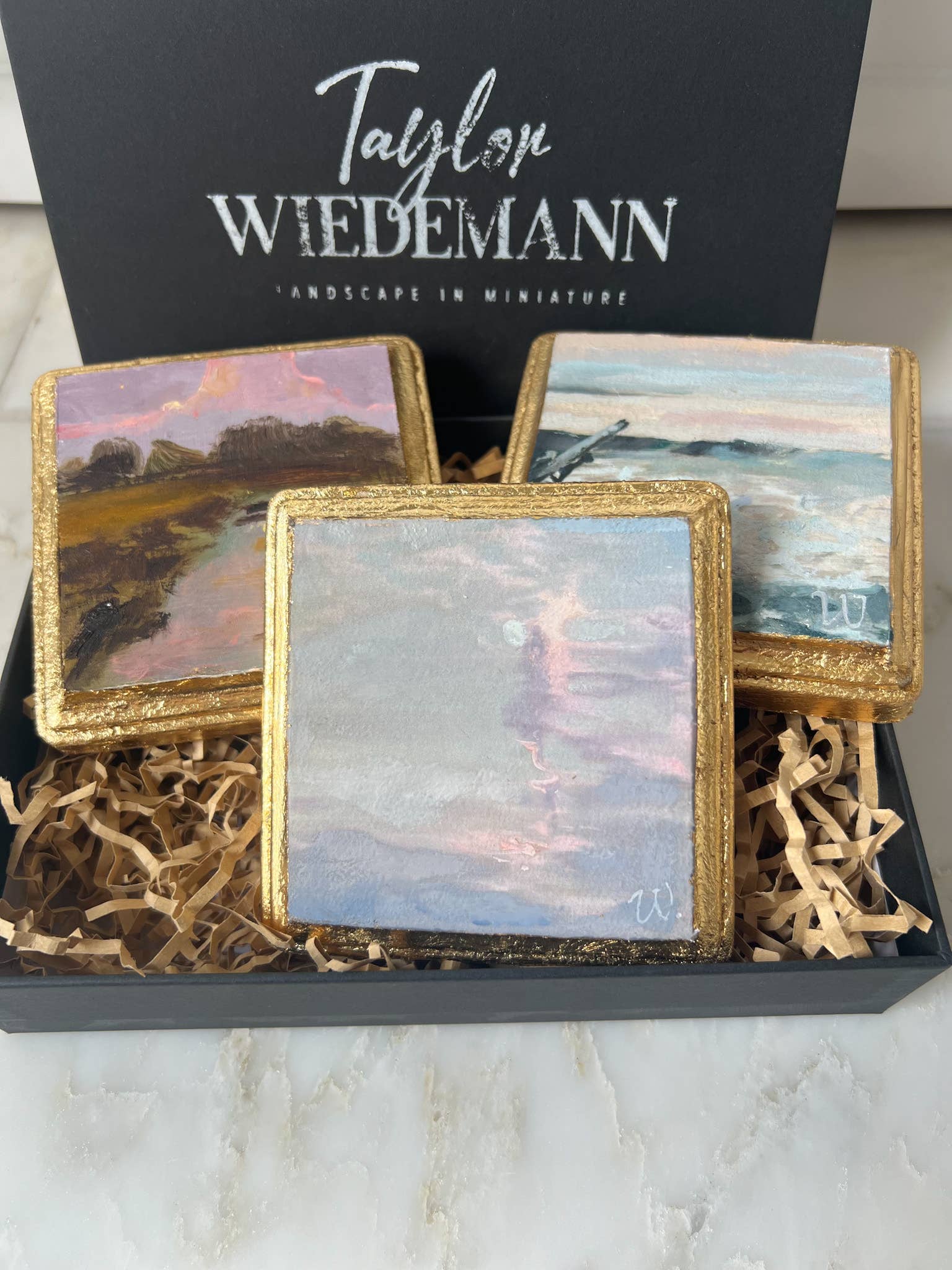 Moonrise Miniature Landscape Oil Painting