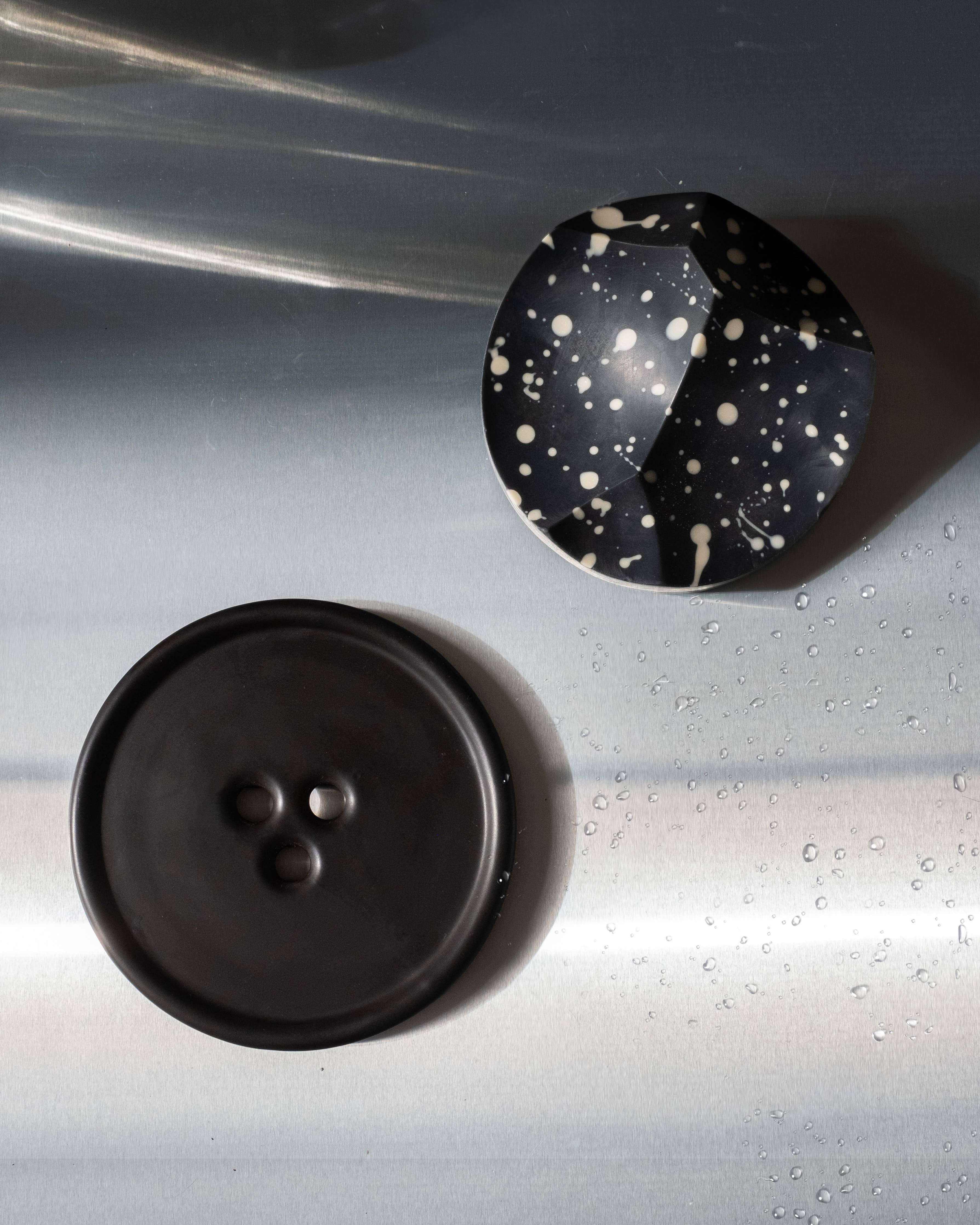 Small Button Dish - Black