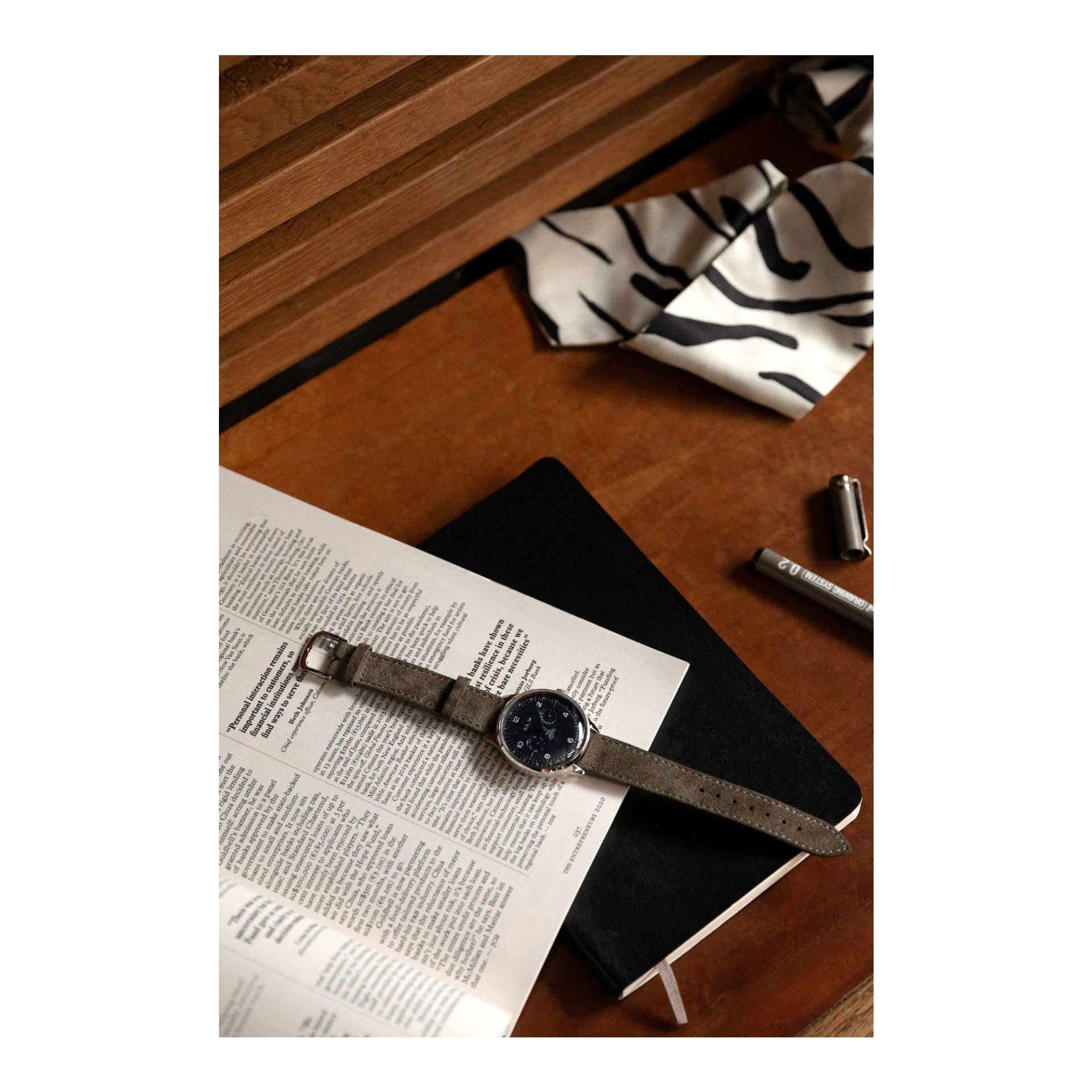 Tungl Watch In Blue With Moonphase Calendar