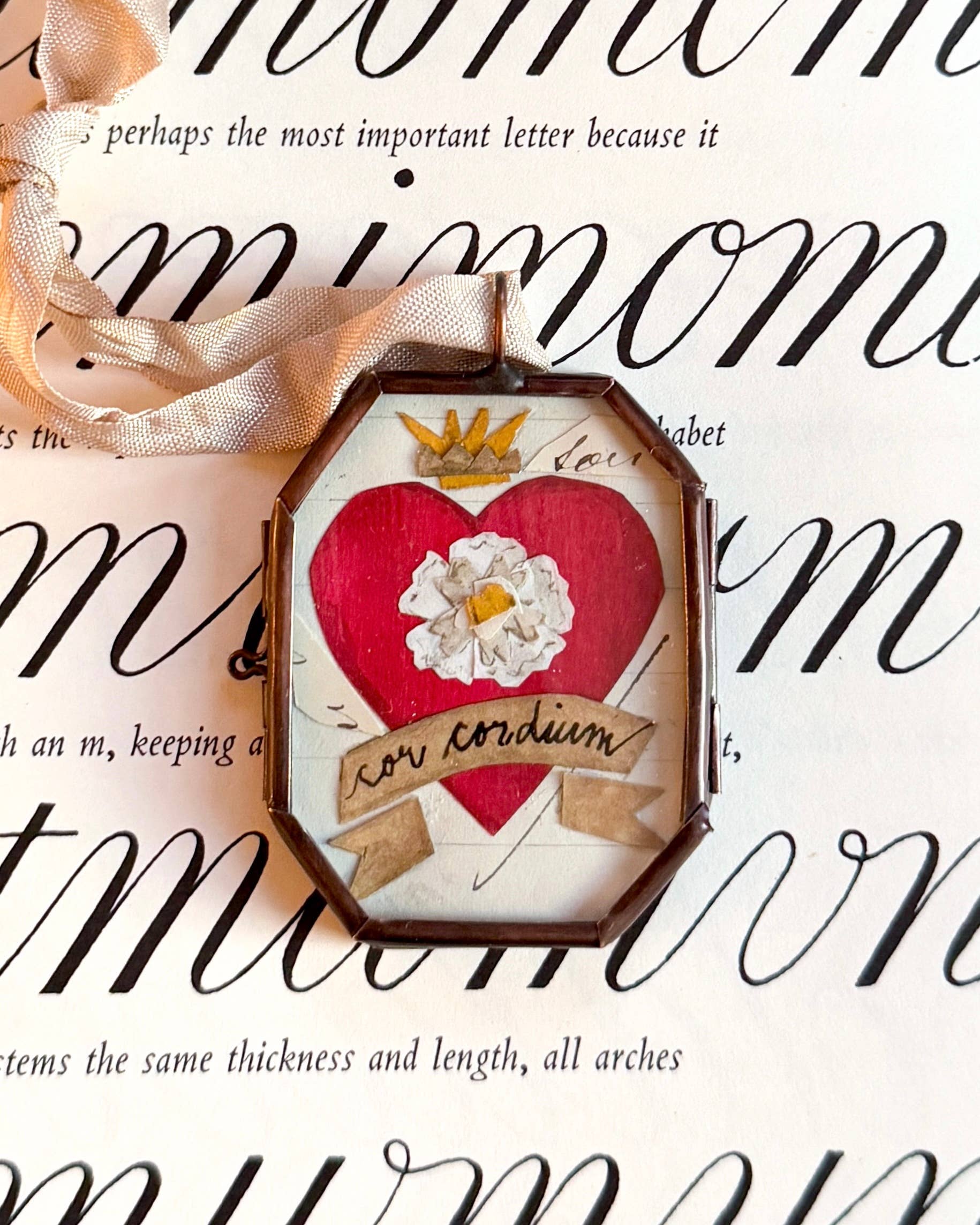 Cor Cordium ~ Handmade Art Locket Ornament