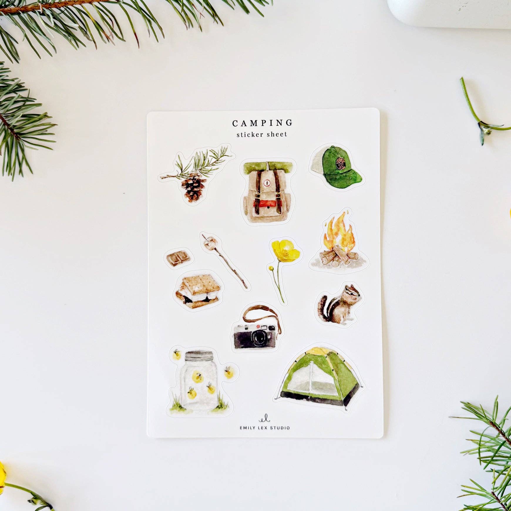 Camping sticker sheets