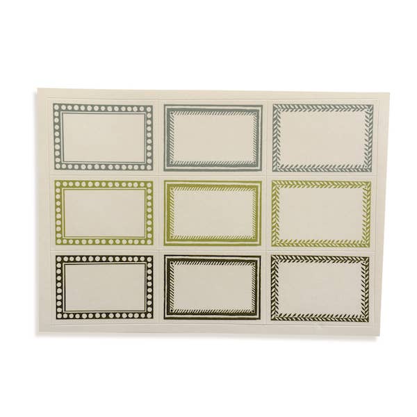 Packet of 18 Small Self-Adhesive Labels in Green