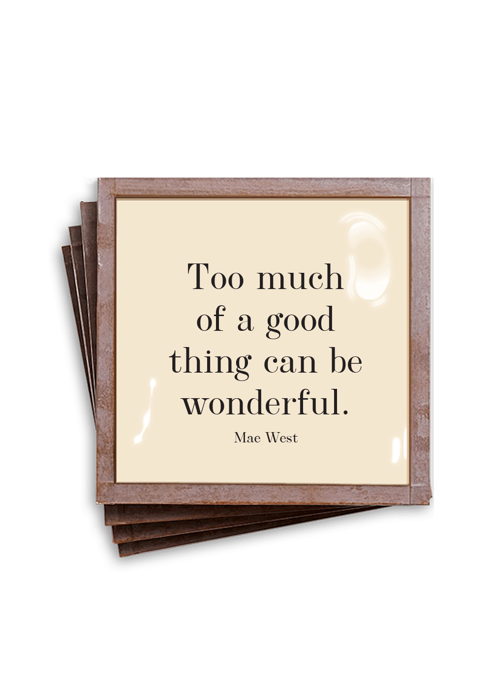 Too Much of a Good Thing Copper & Glass Coasters, Set of 4