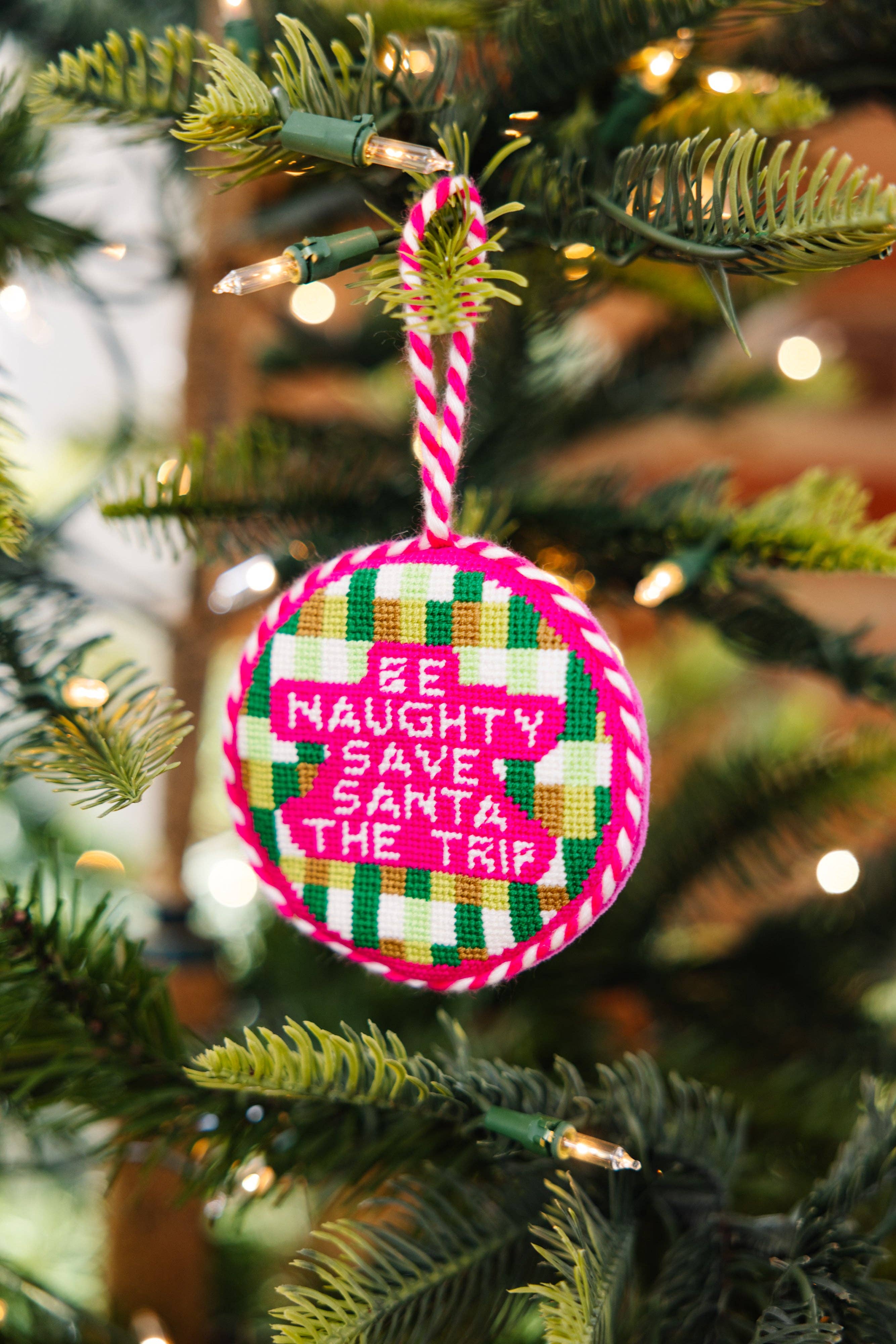 Needlepoint Ornament - Be Naughty