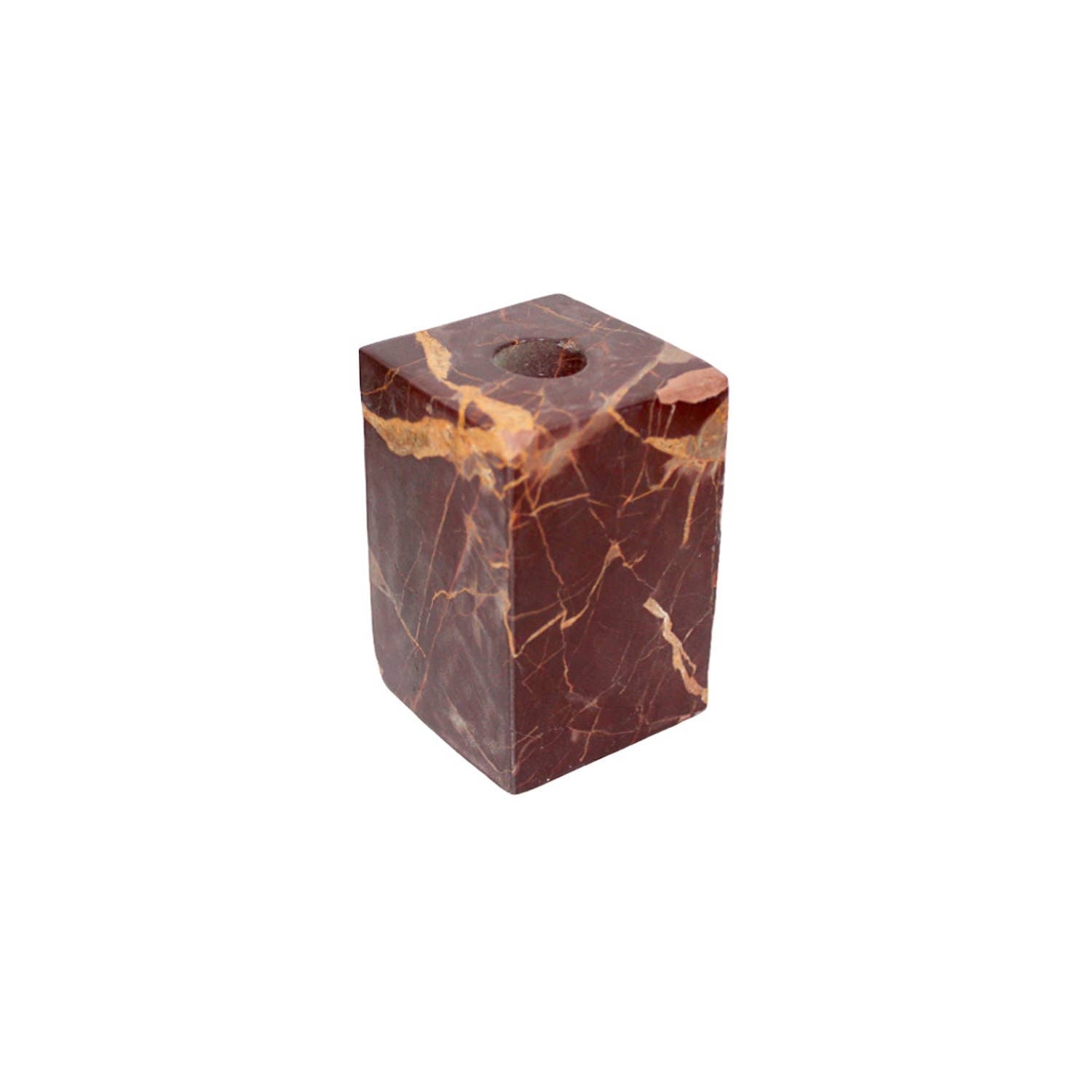 Red Levanto Small Square Candle Holder