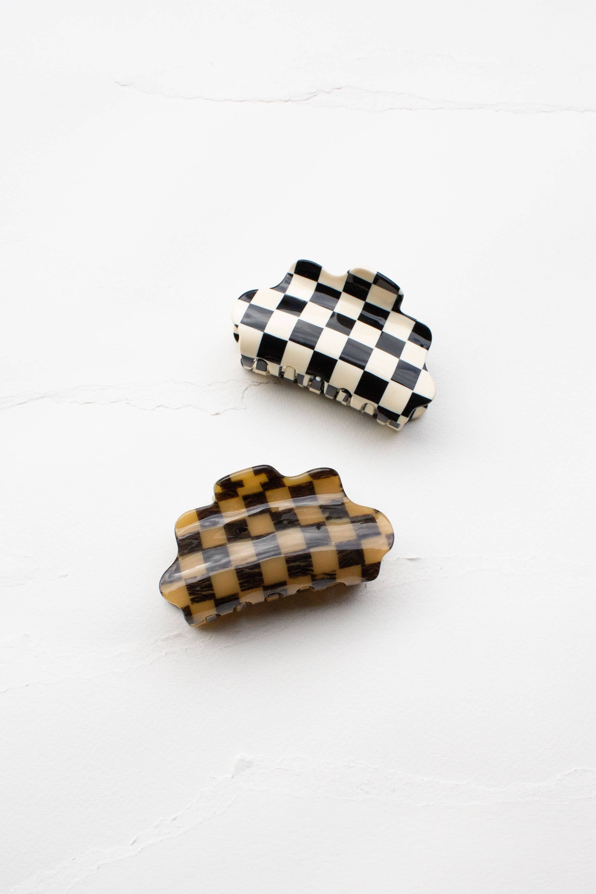 Eco Checkerboard Cloud Hair Claw