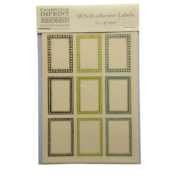 Packet of 18 Small Self-Adhesive Labels in Green