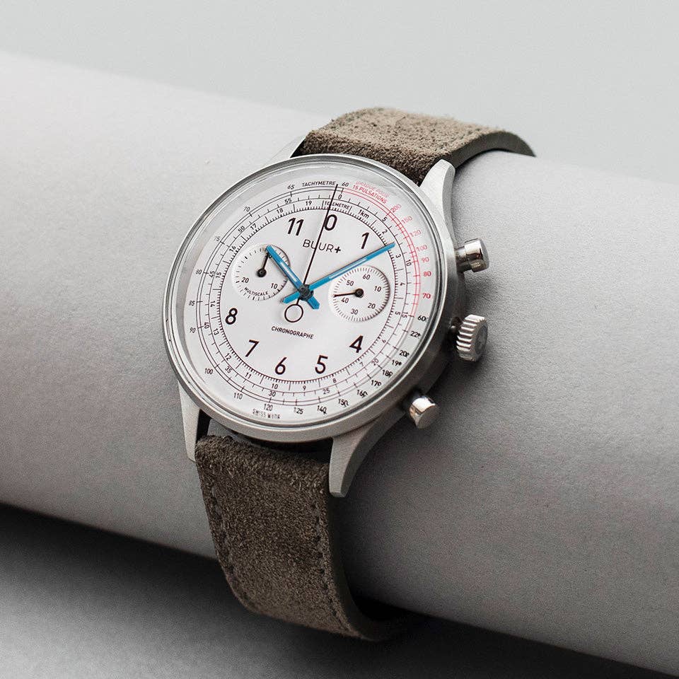 White Multiscale Chronograph Watch