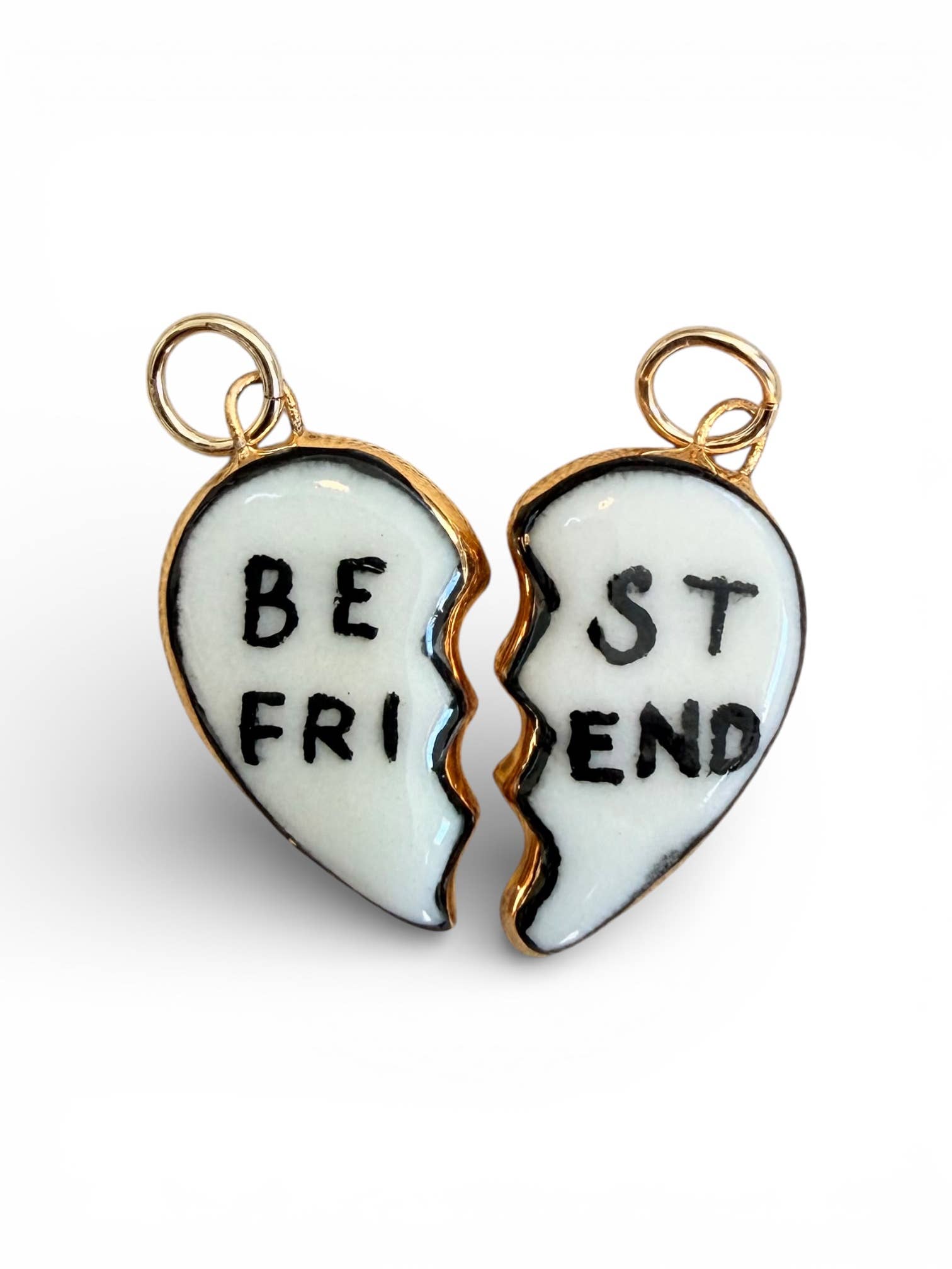 "Best Friend" Broken Heart Charms