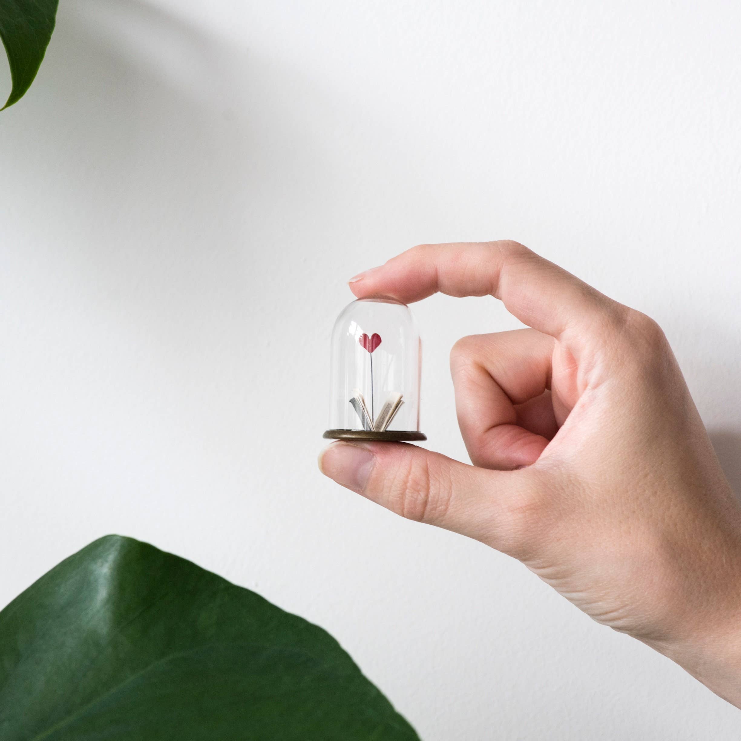 Paper book and heart mini sculpture