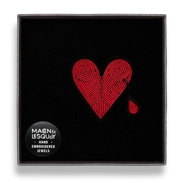 Broken Heart Embroidered Pin