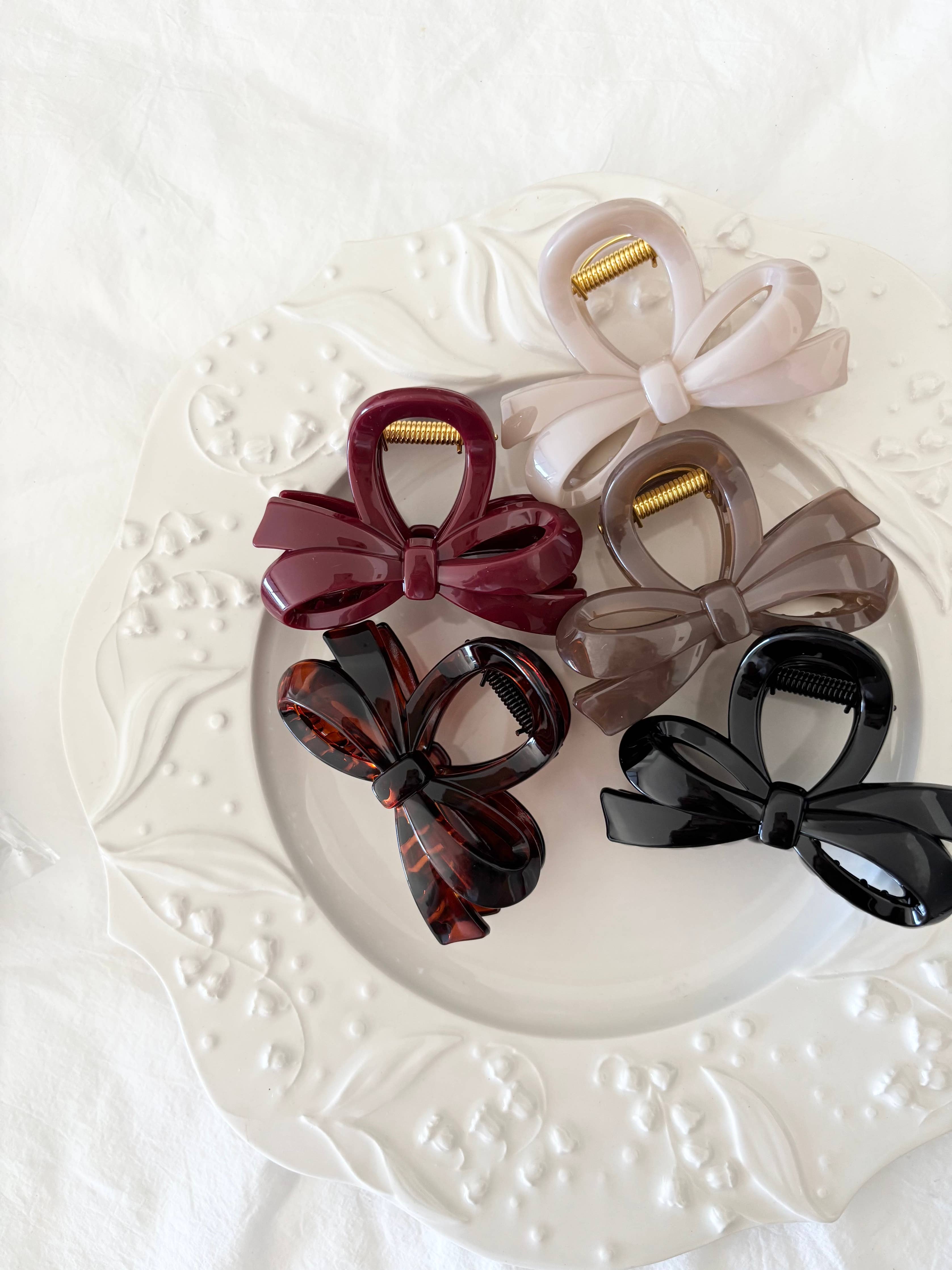 Assorted Fall Neutral Bow Hair Claws