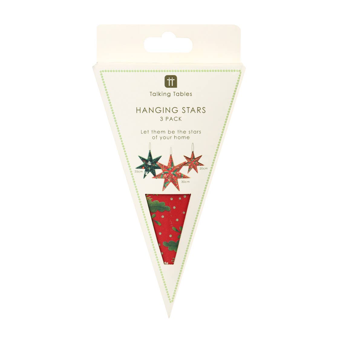 Folklore Paper Stars Christmas Tree Decorations | 3 Pack |