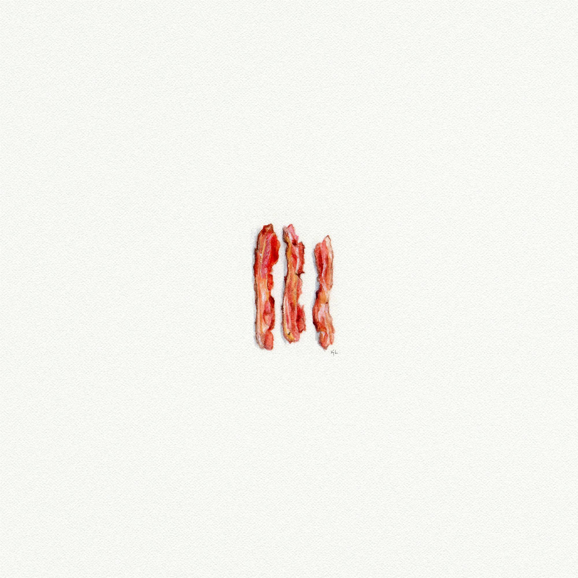 Bacon Miniature Watercolor Painting - Art Print