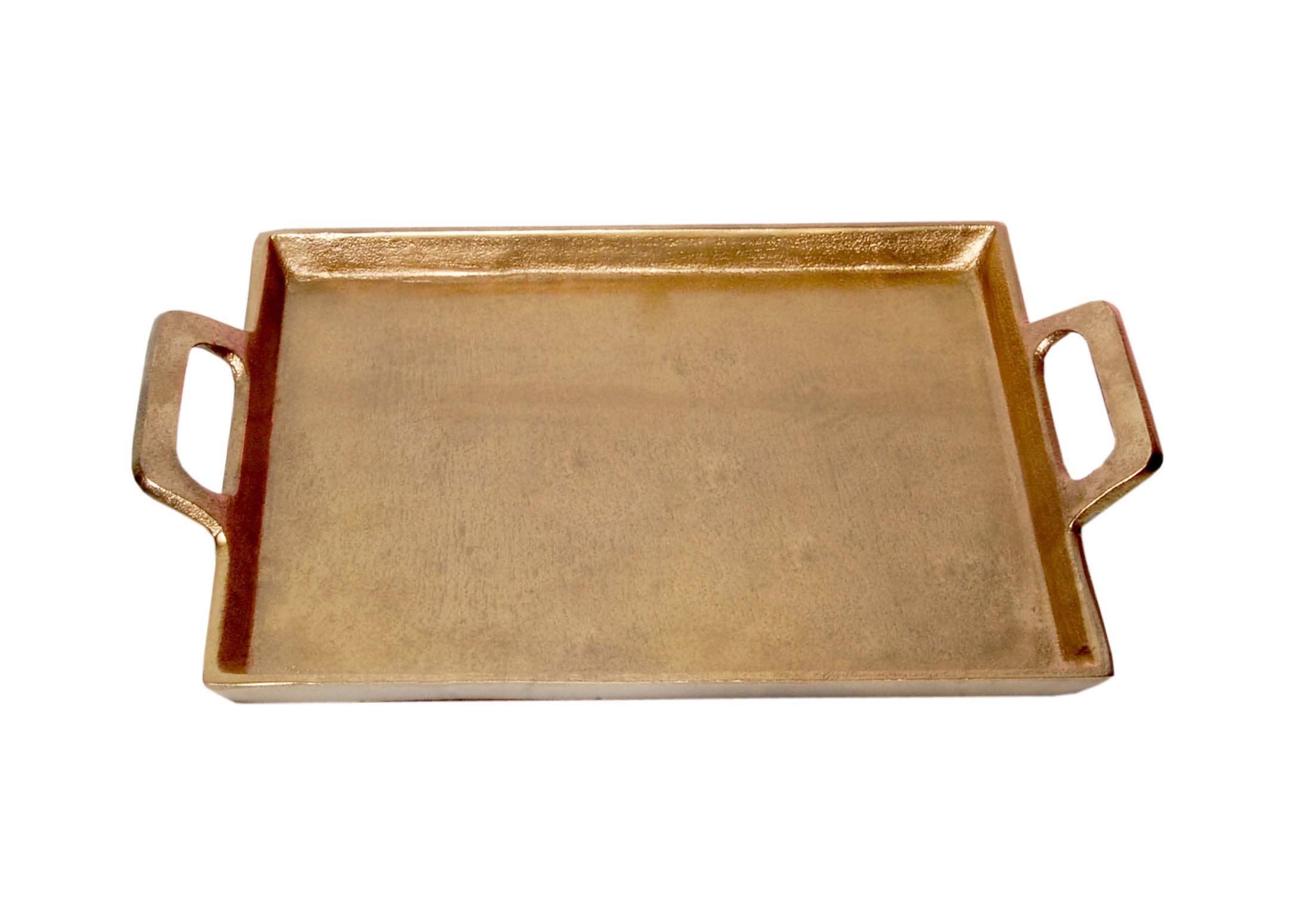 Antiqued Brass Aluminum Tray