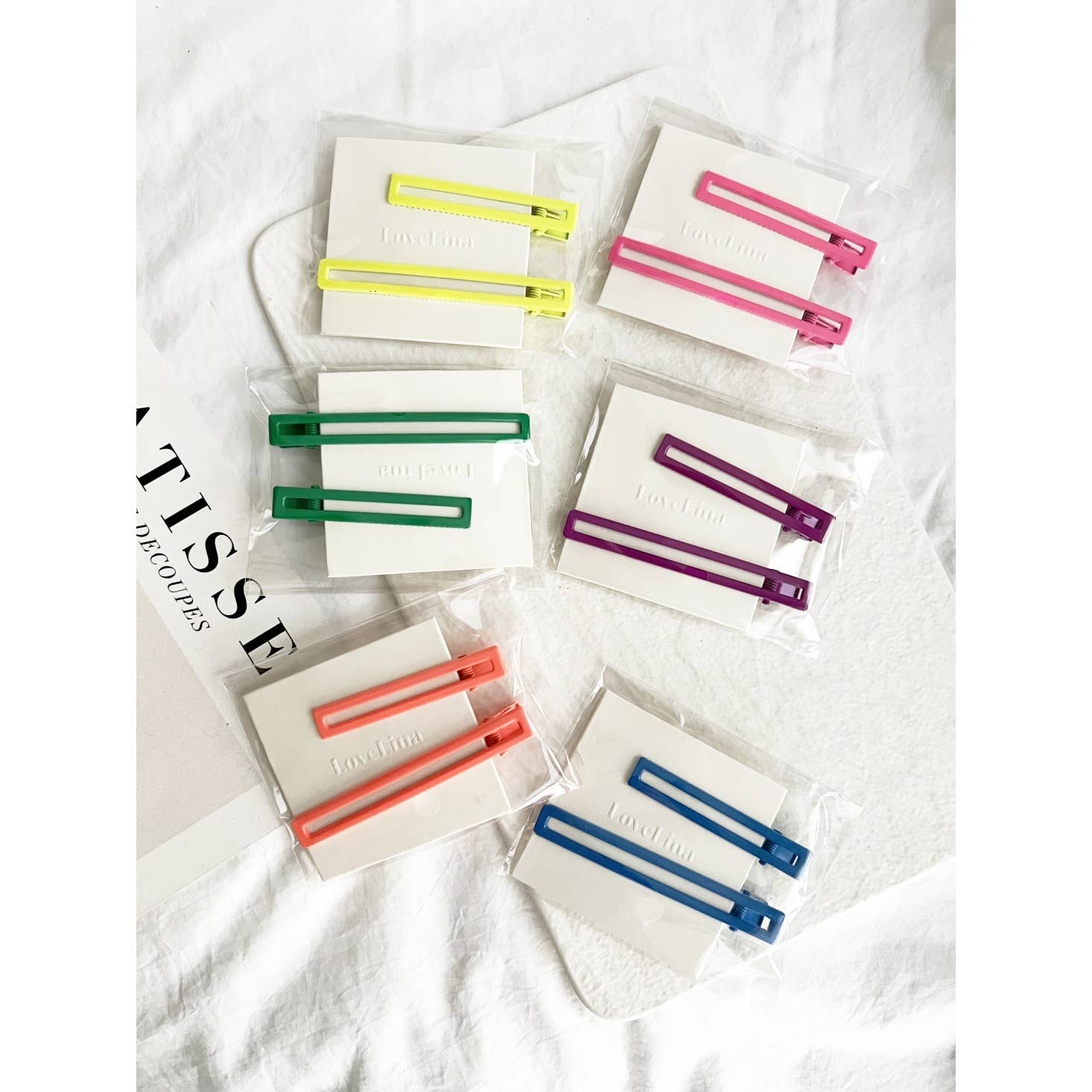 Flat Colorful Alligator Hair Clips