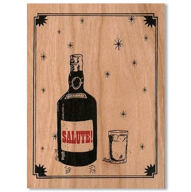 Wood Card Folding - Salute