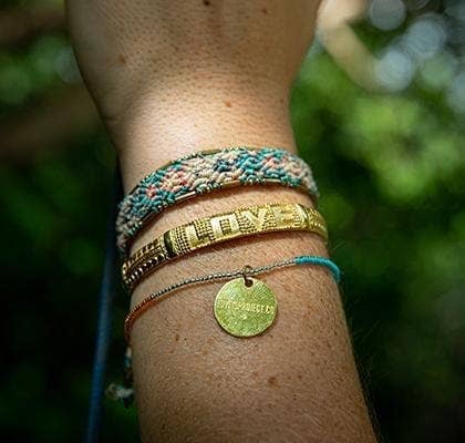 Fair-trade Bali Unity Beaded Bracelet | Peach