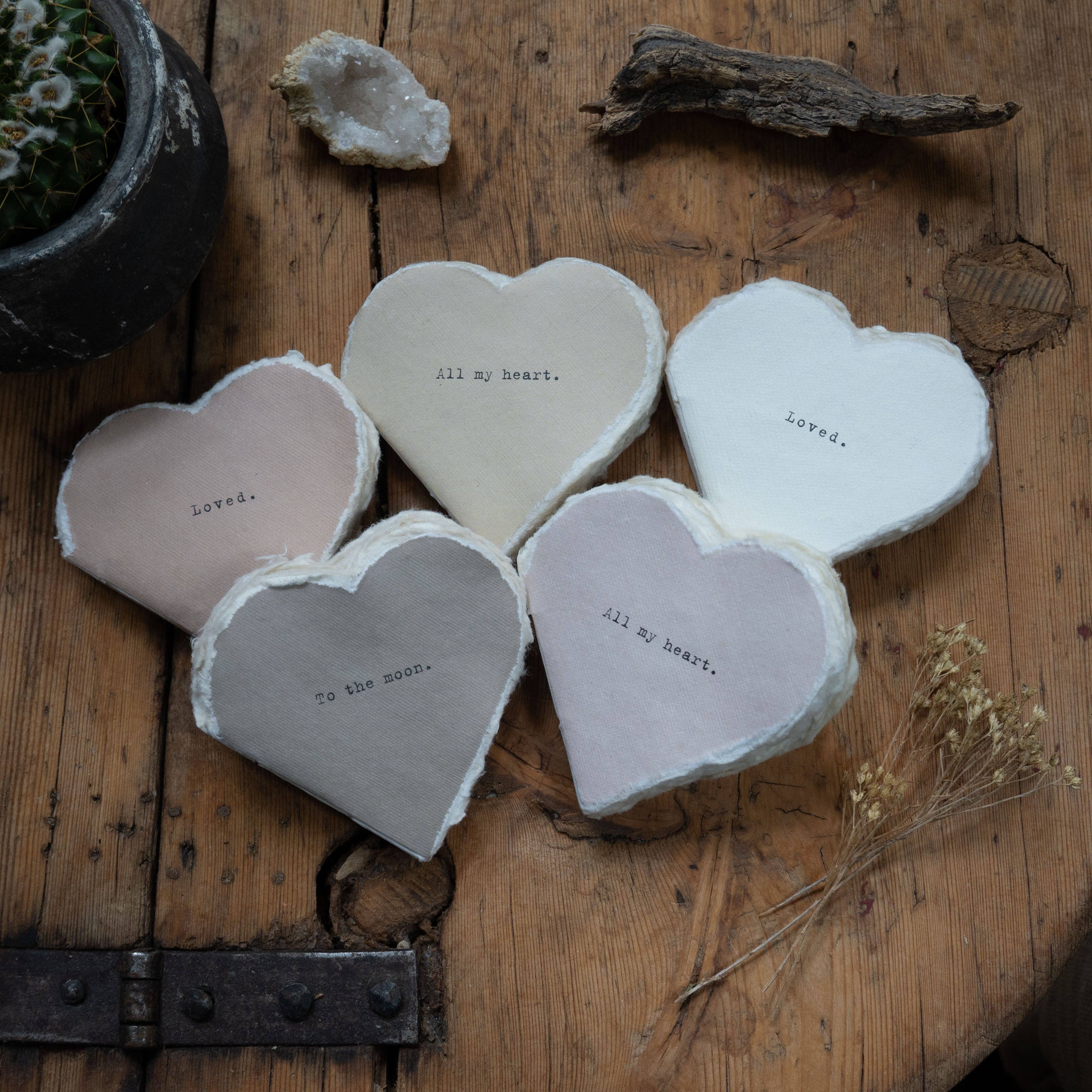 Deckled Edge Little Heart Book Collection - Assorted Set of 15